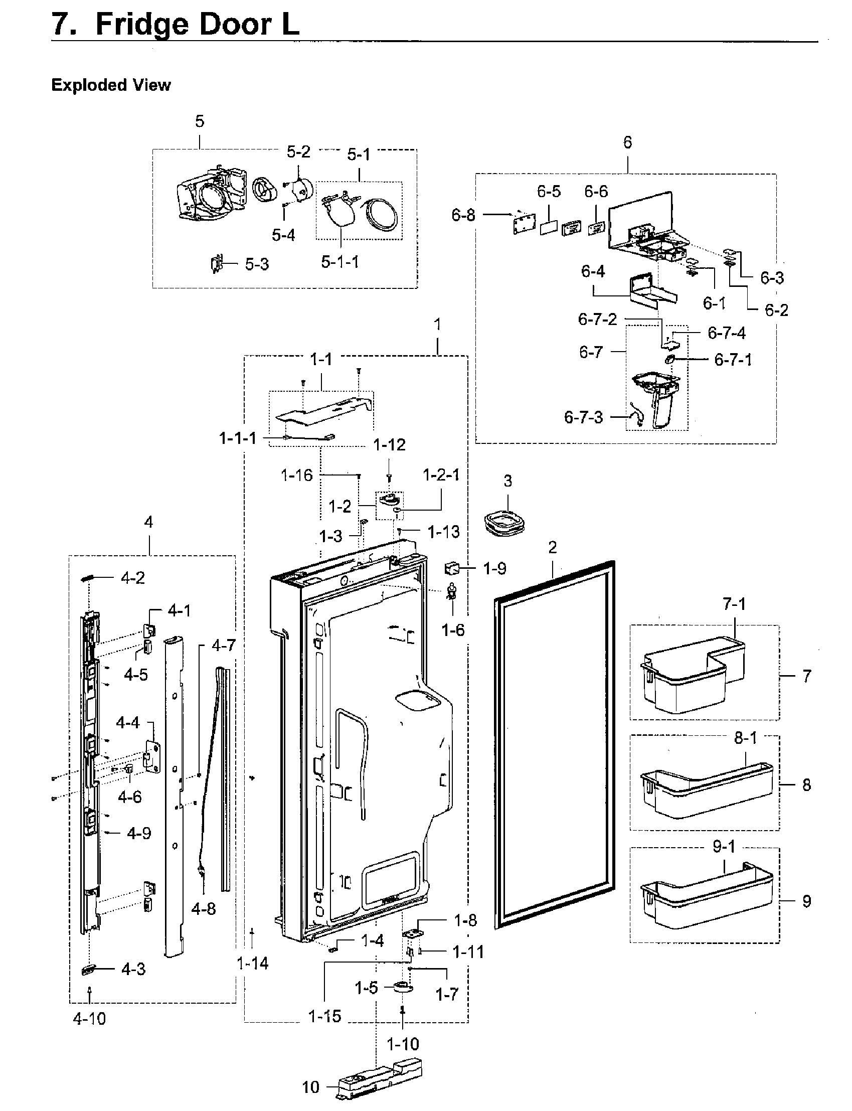 Samsung RF22M9581SR/AA-00 fridge door lt diagram