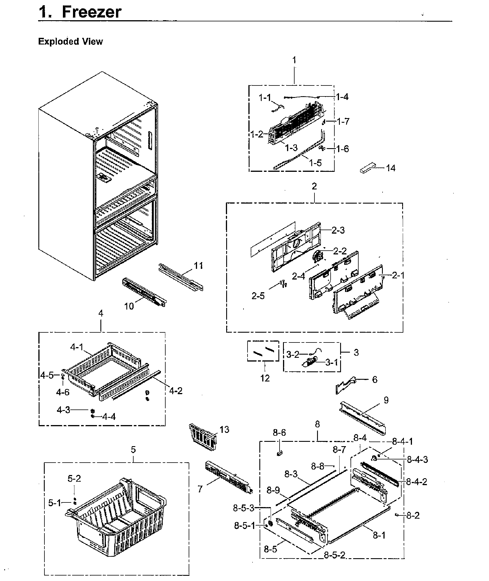 Samsung RF23M8070SR/AA-00 freezer diagram