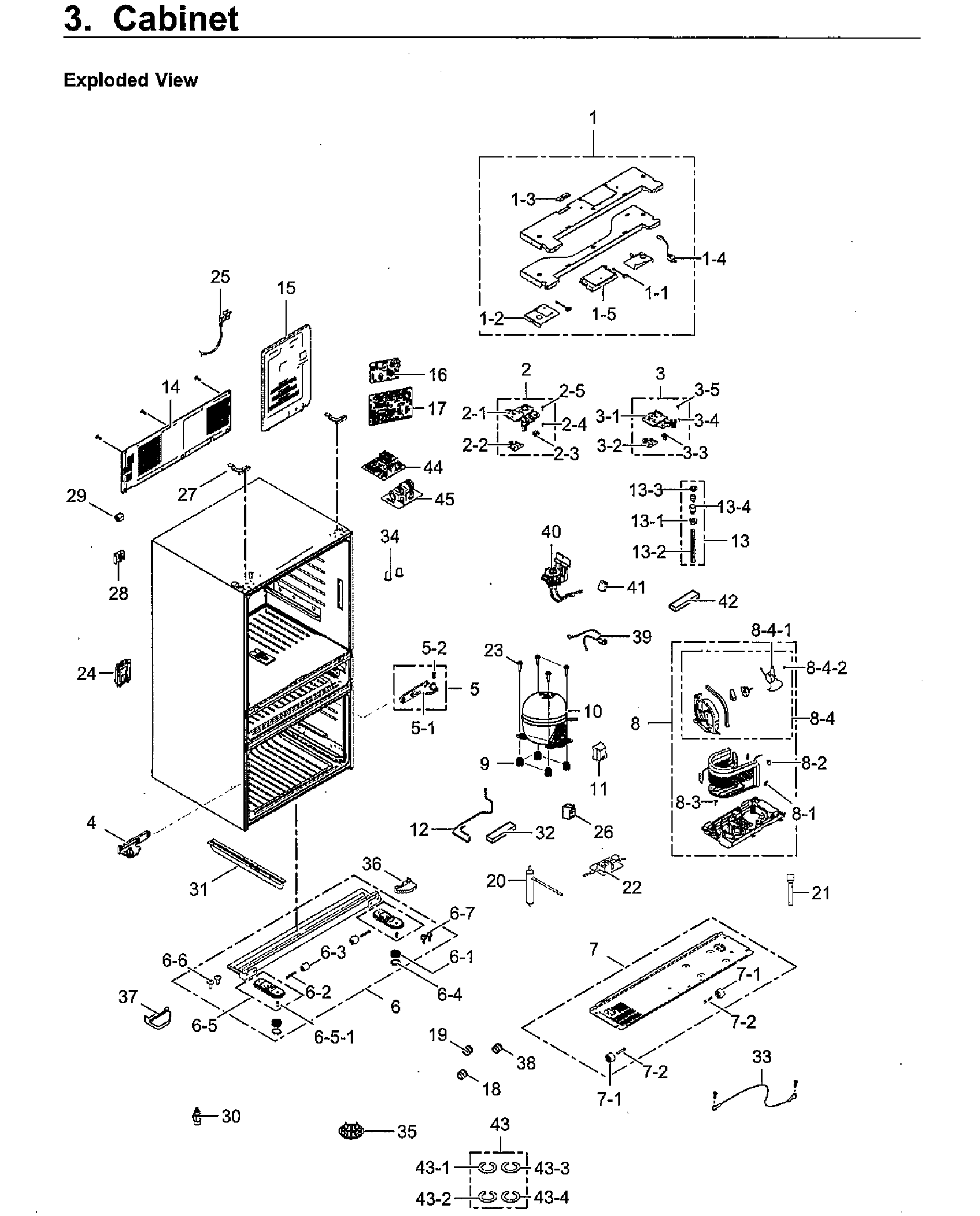Samsung RF23M8070SR/AA-00 cabinet diagram