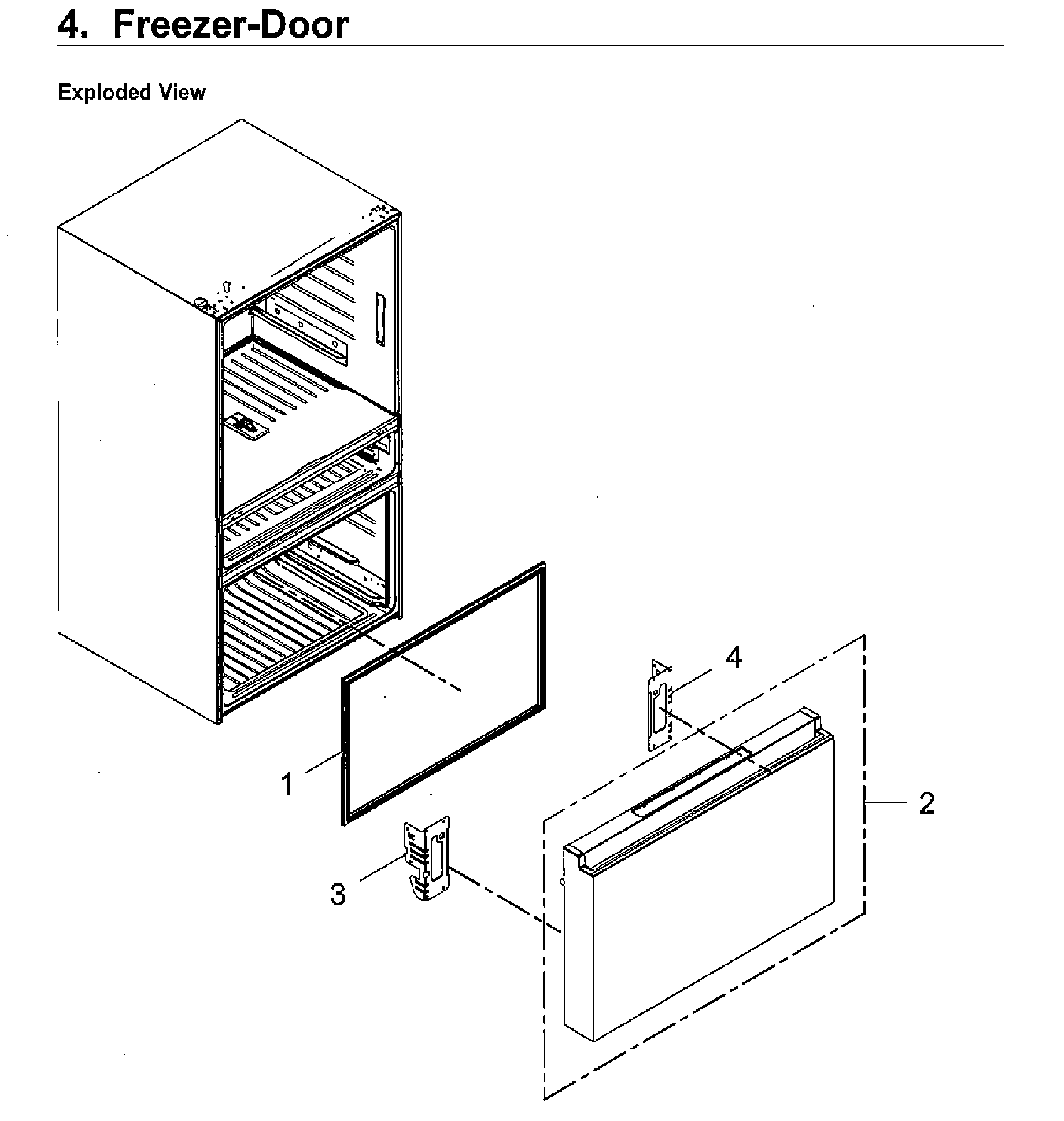 Samsung RF23M8070SR/AA-00 freezer door diagram
