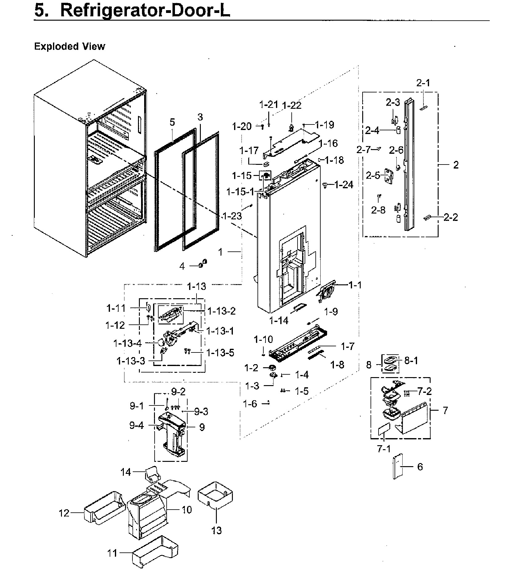 Samsung RF23M8070SR/AA-00 fridge door lt diagram