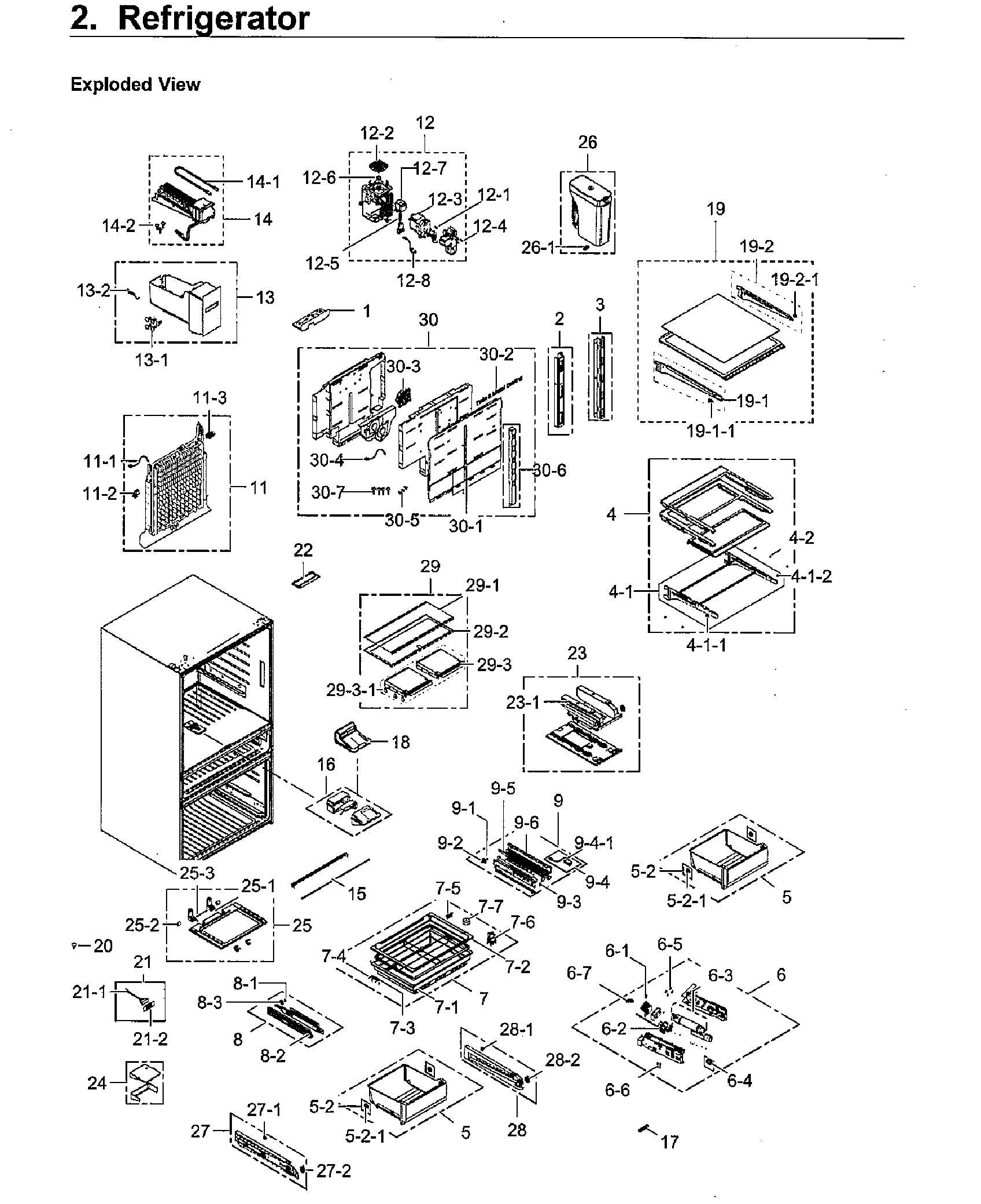Samsung RF23M8090SR/AA-00 fridge / icemaker diagram