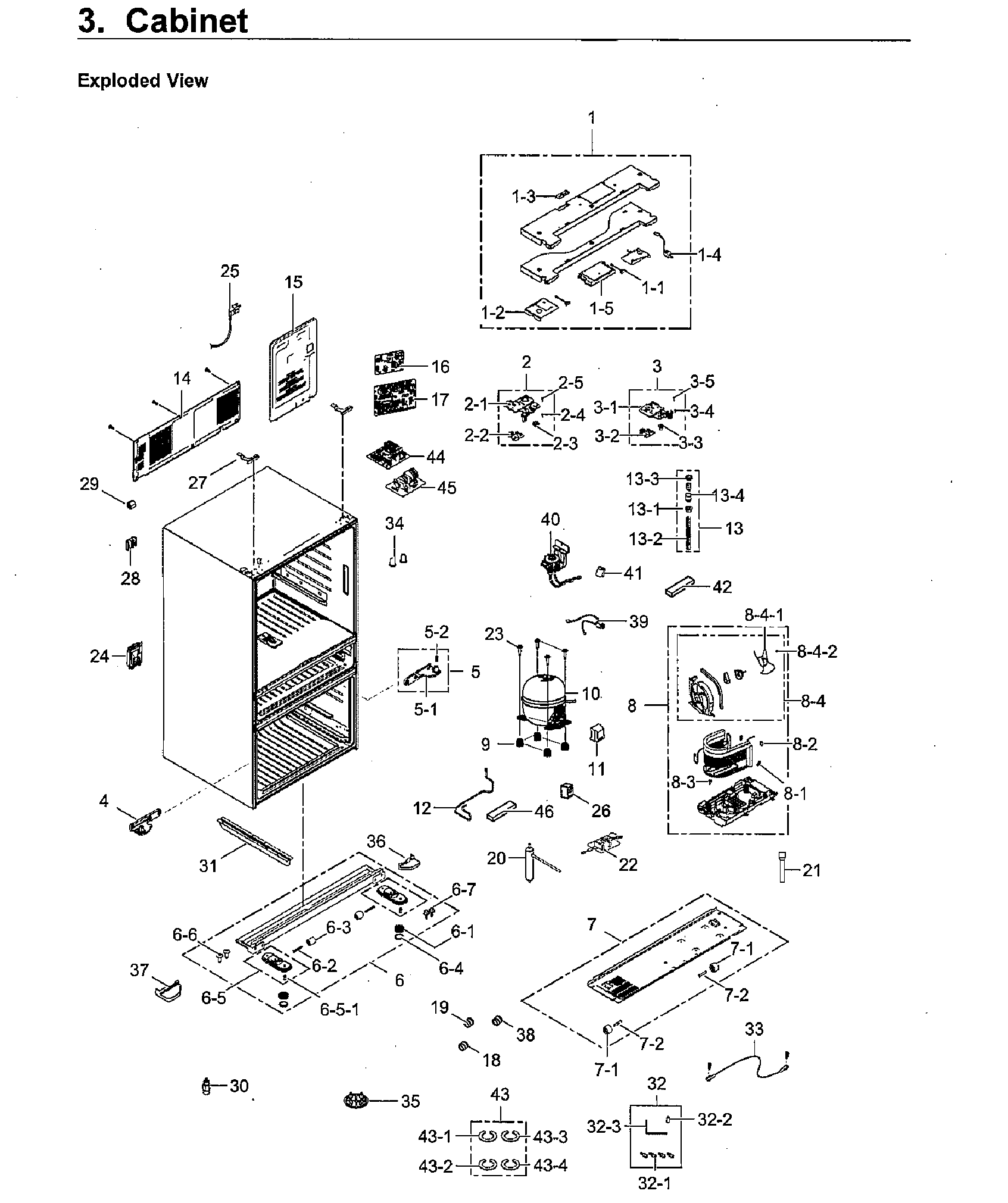 Samsung RF23M8090SR/AA-00 cabinet diagram