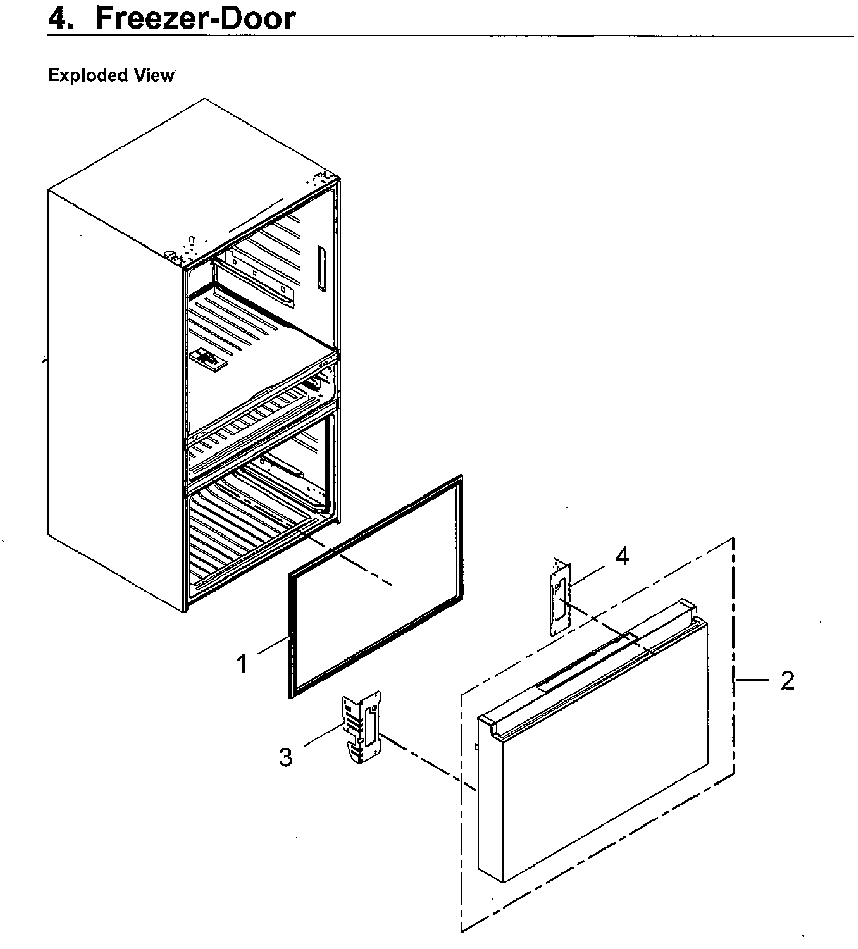 Samsung RF23M8090SR/AA-00 freezer door diagram