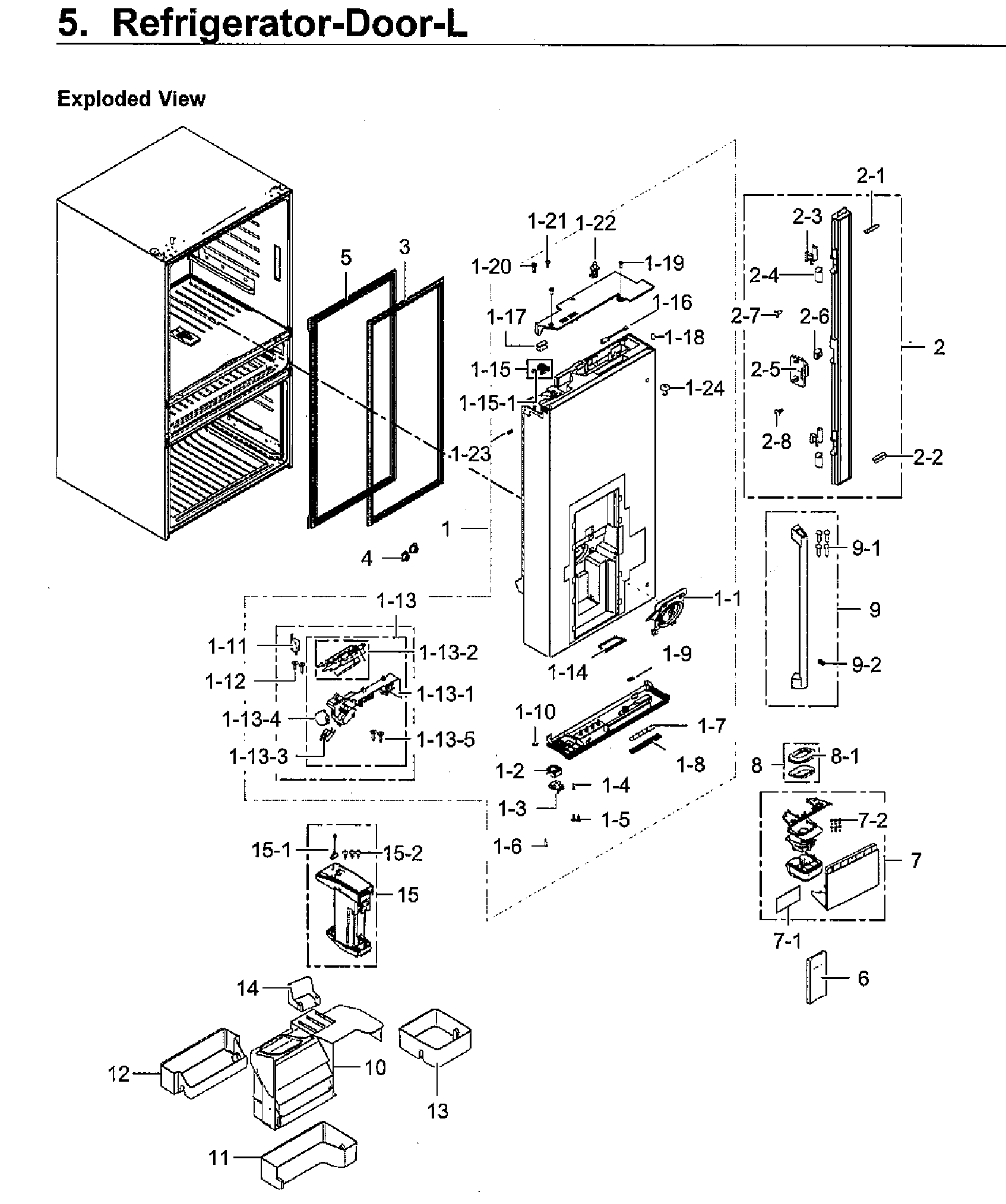 Samsung RF23M8090SR/AA-00 fridge door lt diagram