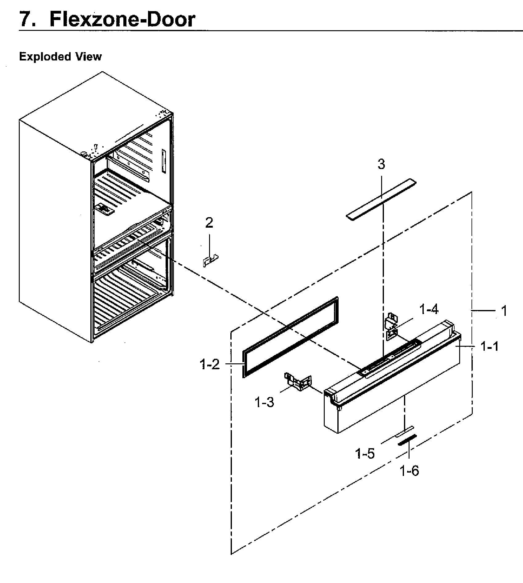 Samsung RF23M8090SR/AA-00 flexzone door diagram
