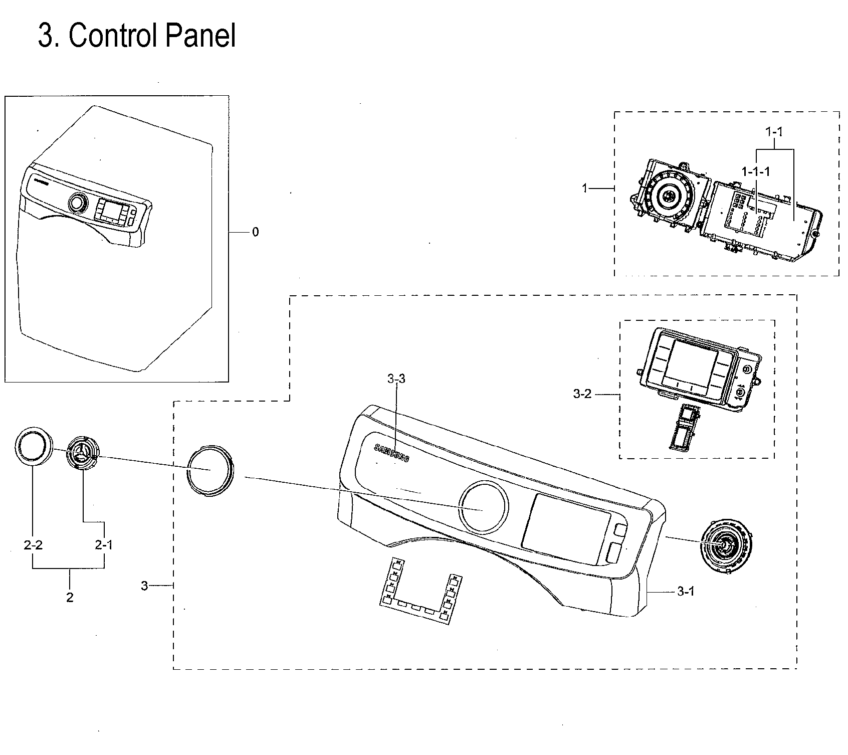 Samsung DVG45M5500W/A3-00 control panel diagram