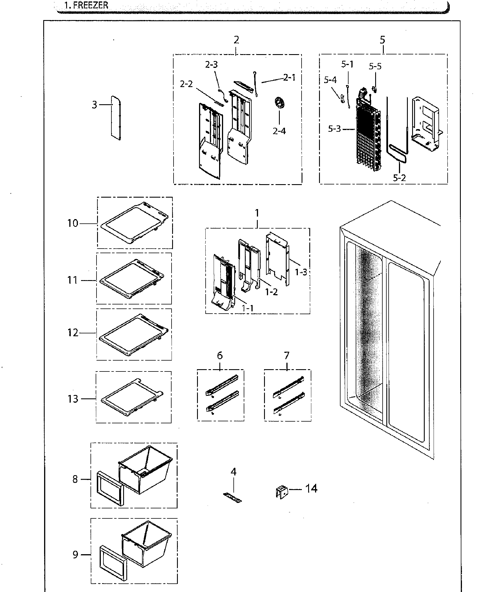 Samsung RS25H5111BC/AA-02 freezer diagram