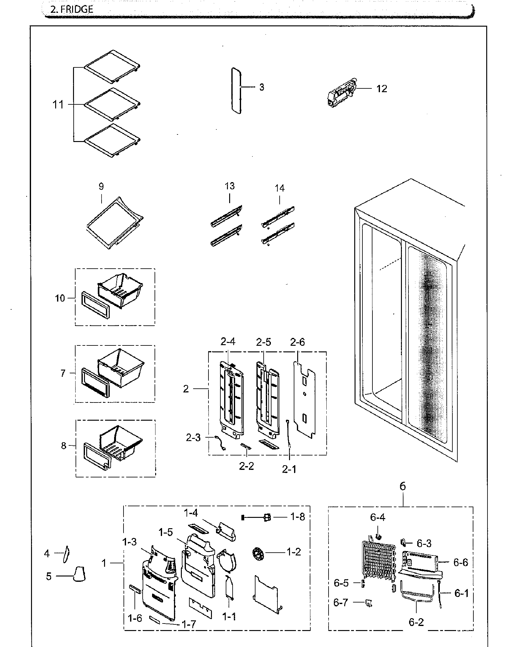 Samsung RS25H5111BC/AA-02 fridge diagram
