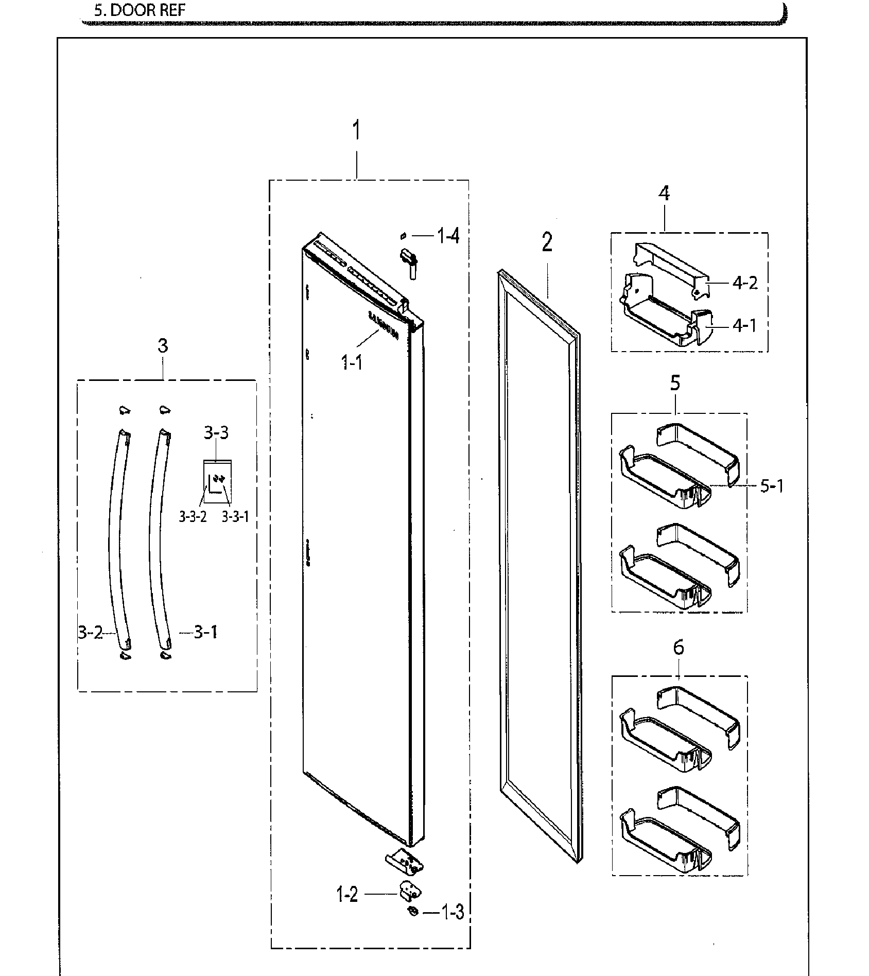 Samsung RS25H5111BC/AA-02 right door diagram
