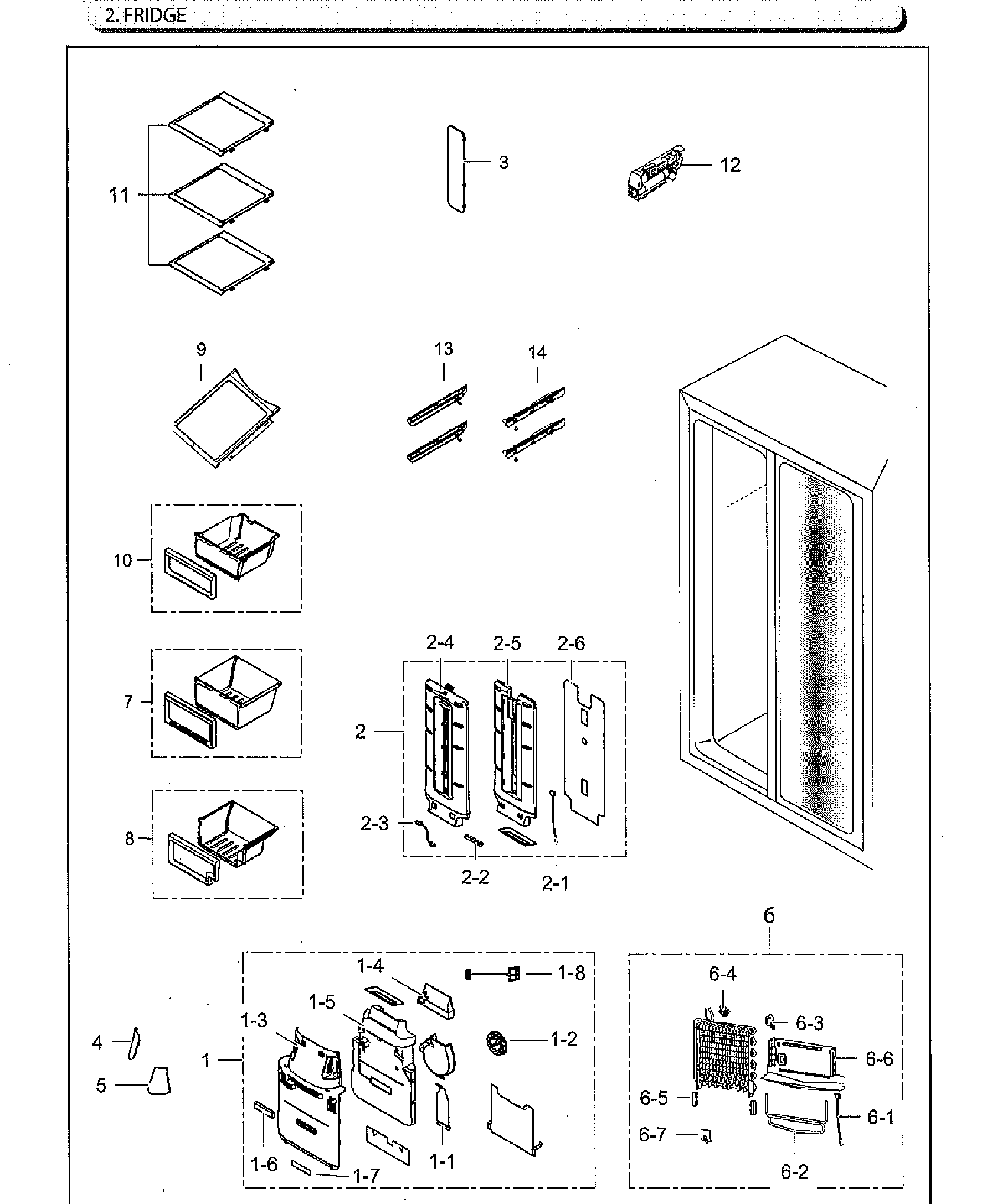 Samsung RS25H5111SR/AA-02 fridge diagram