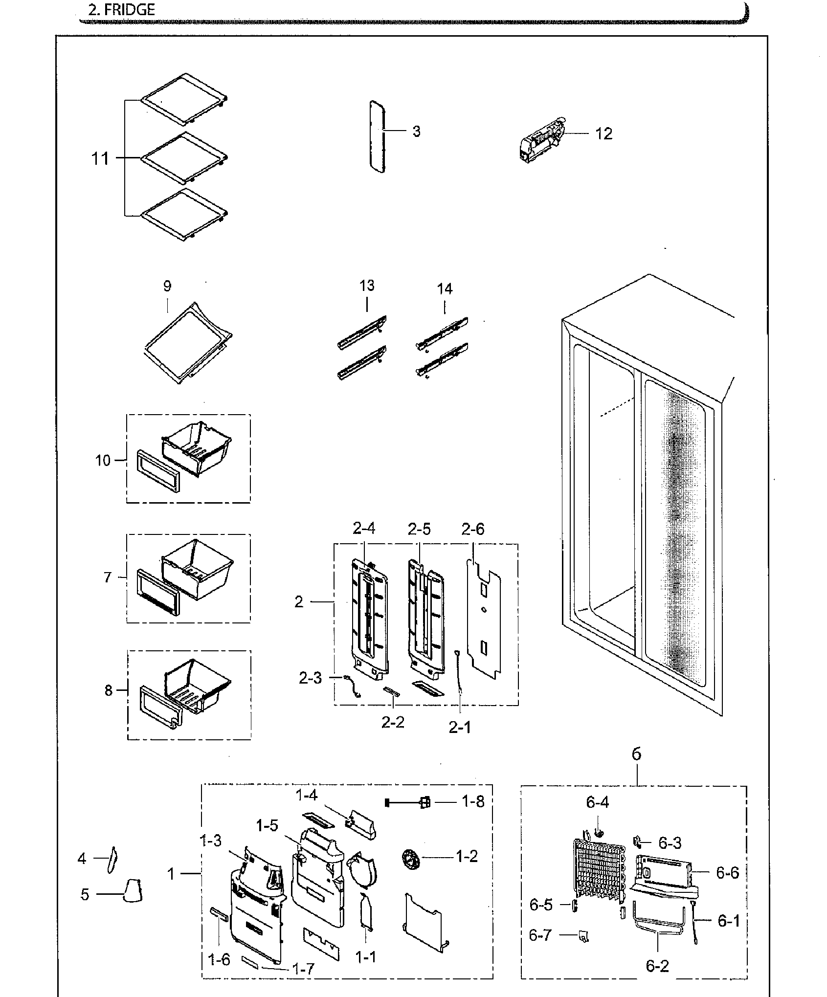 Samsung RS25H5111WW/AA-02 fridge diagram