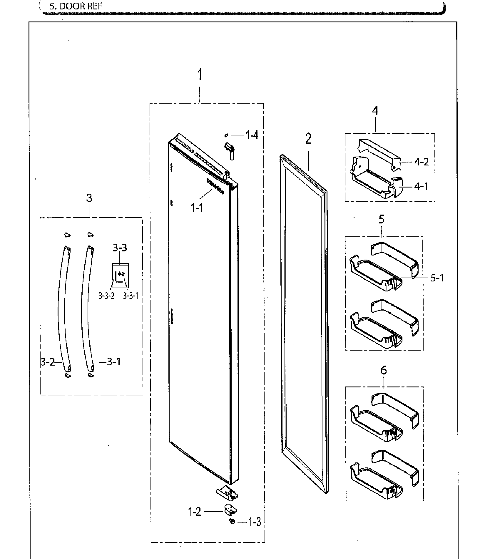 Samsung RS25H5111WW/AA-02 right door diagram