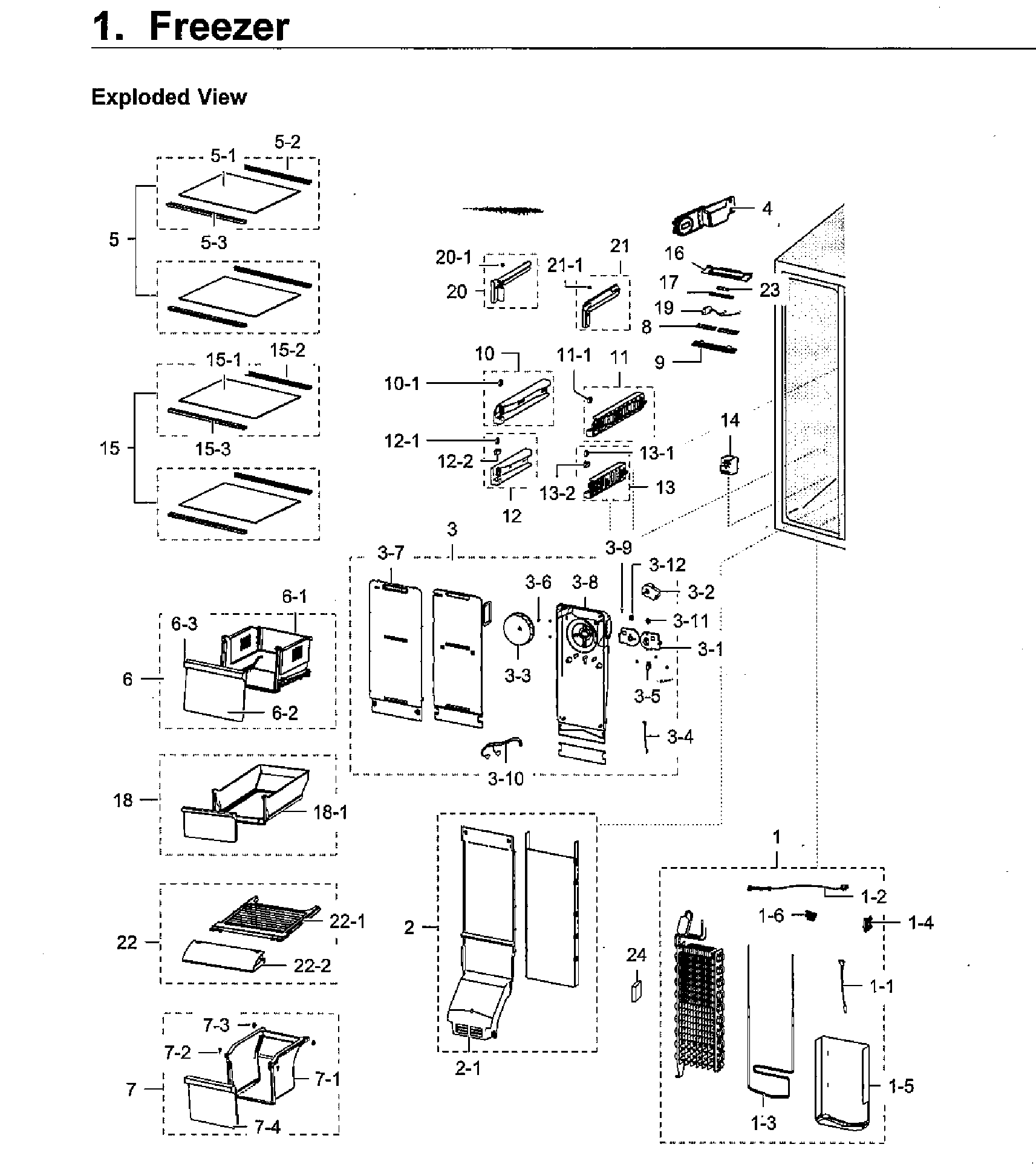 Samsung RH22H9010SR/AA-02 freezer diagram