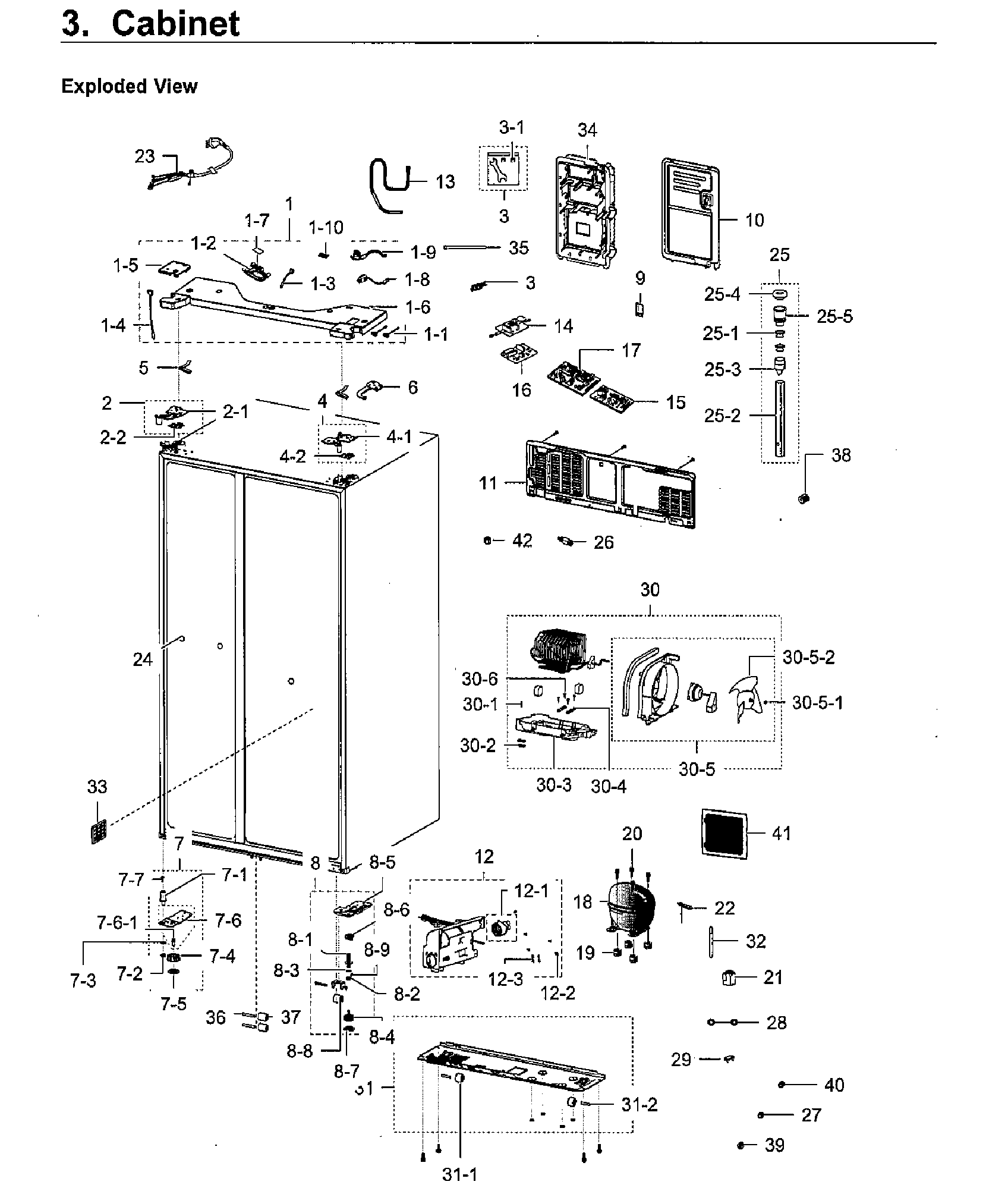 Samsung RH22H9010SR/AA-02 cabinet diagram