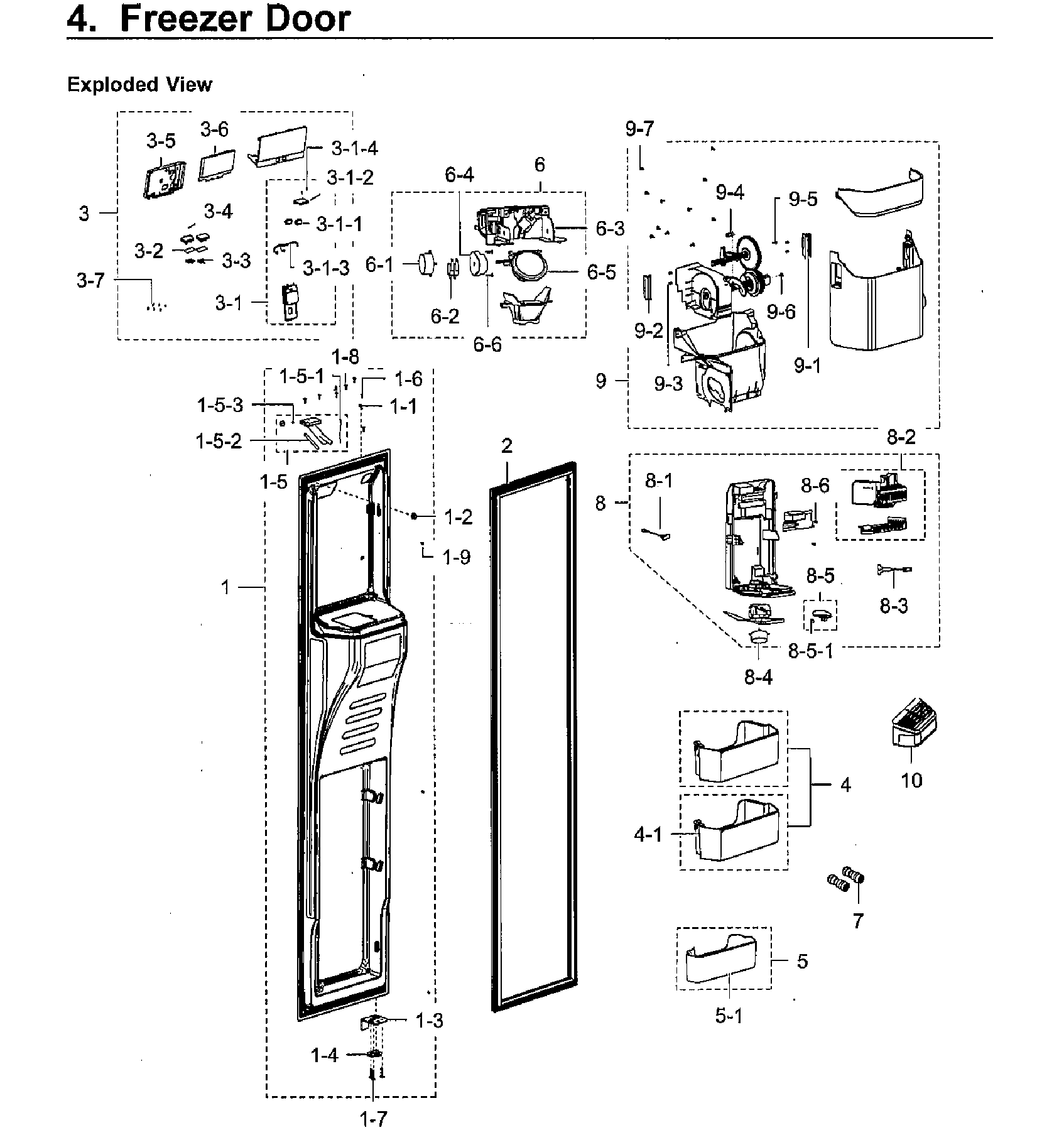 Samsung RH22H9010SR/AA-02 left door diagram
