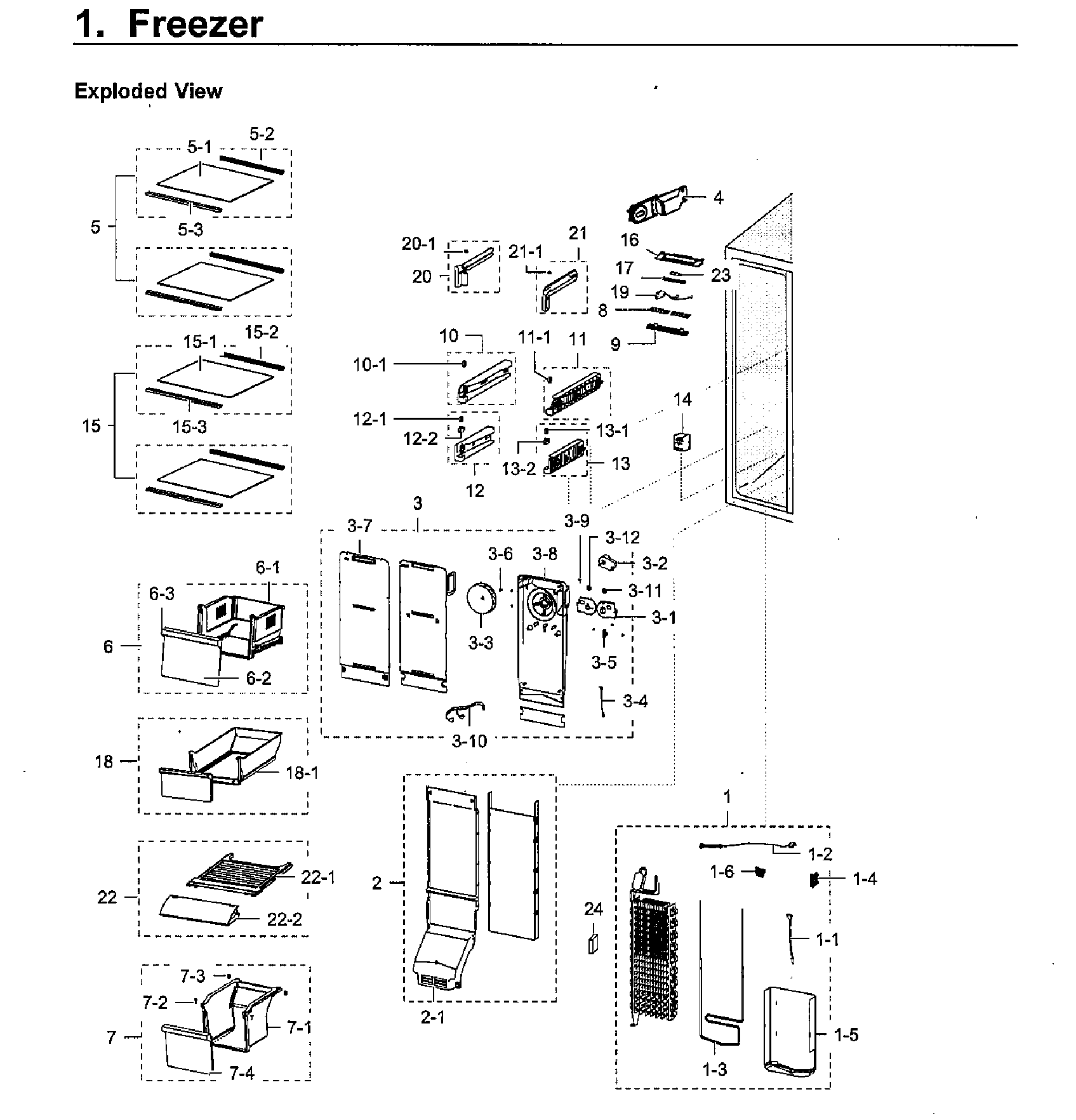 Samsung RH22H9010SR/AA-03 freezer diagram