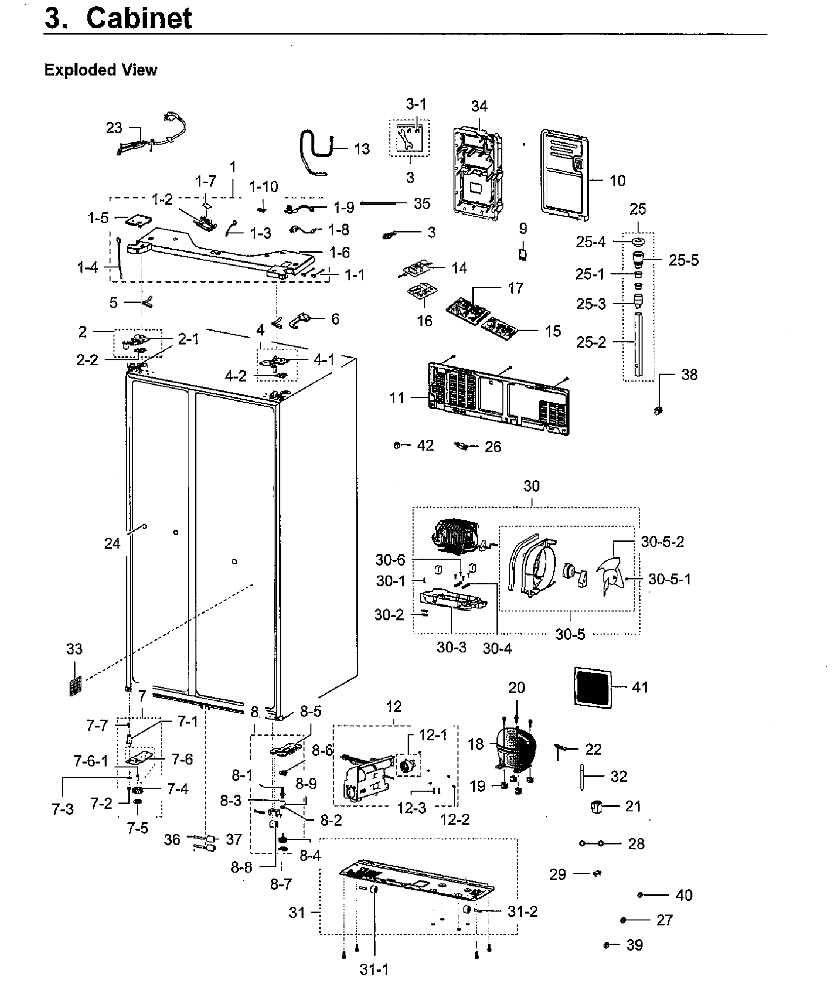 Samsung RH22H9010SR/AA-03 cabinet diagram