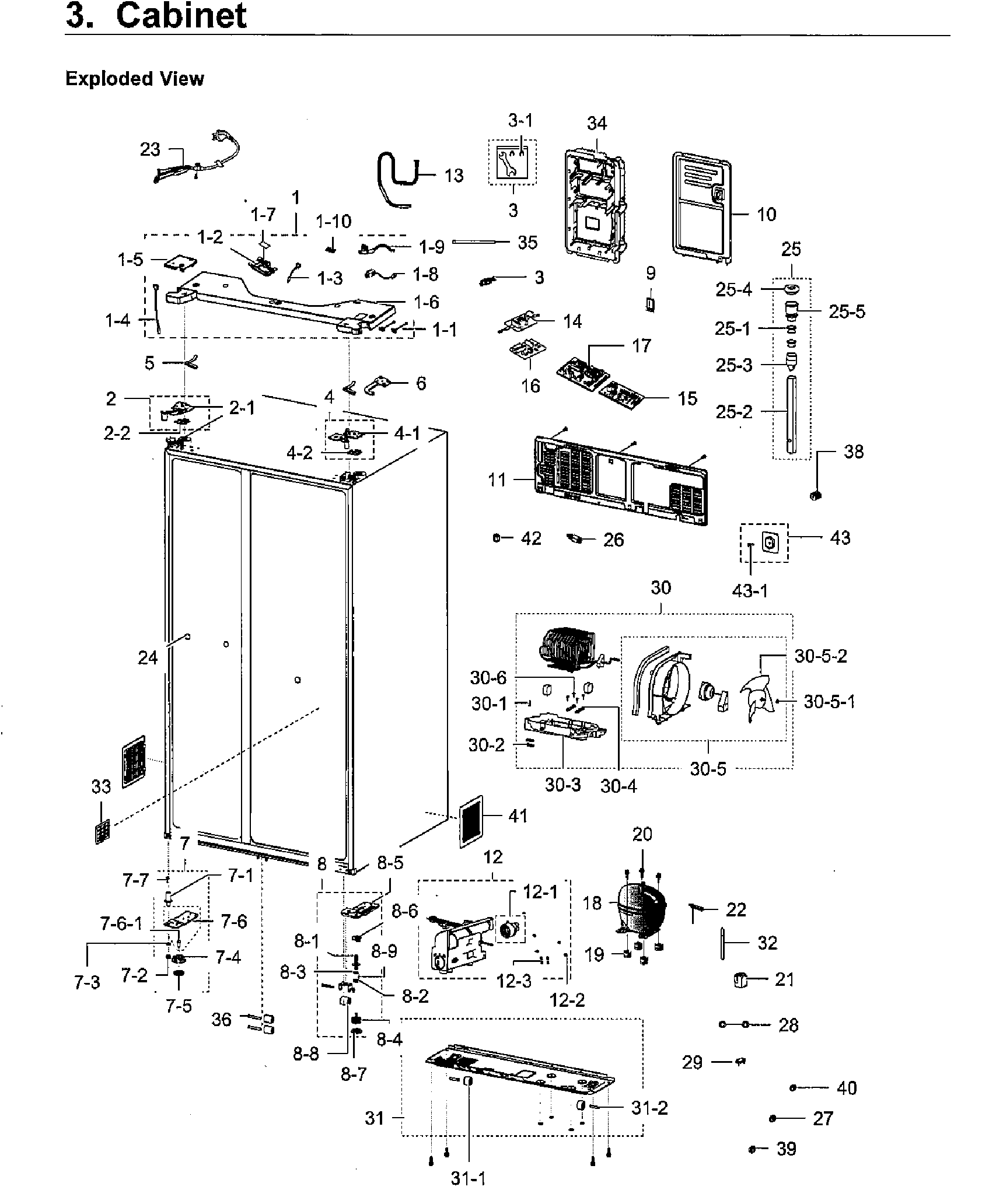 Samsung RH22H9010SR/AA-04 cabinet diagram