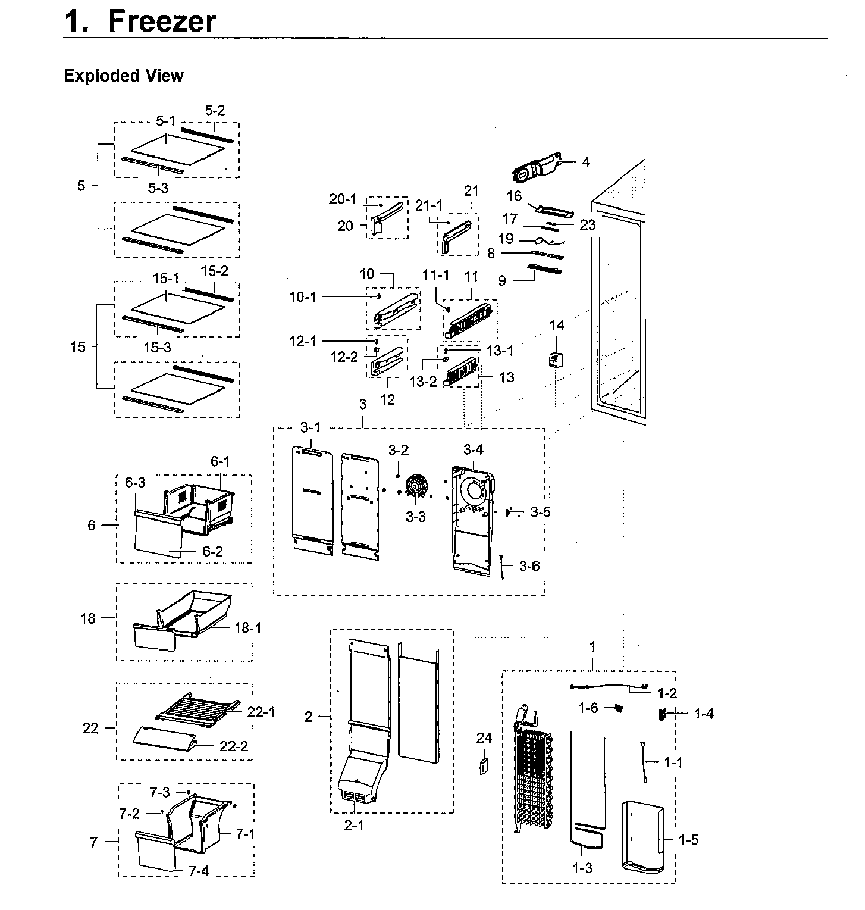 Samsung RH22H9010SR/AA-05 freezer diagram