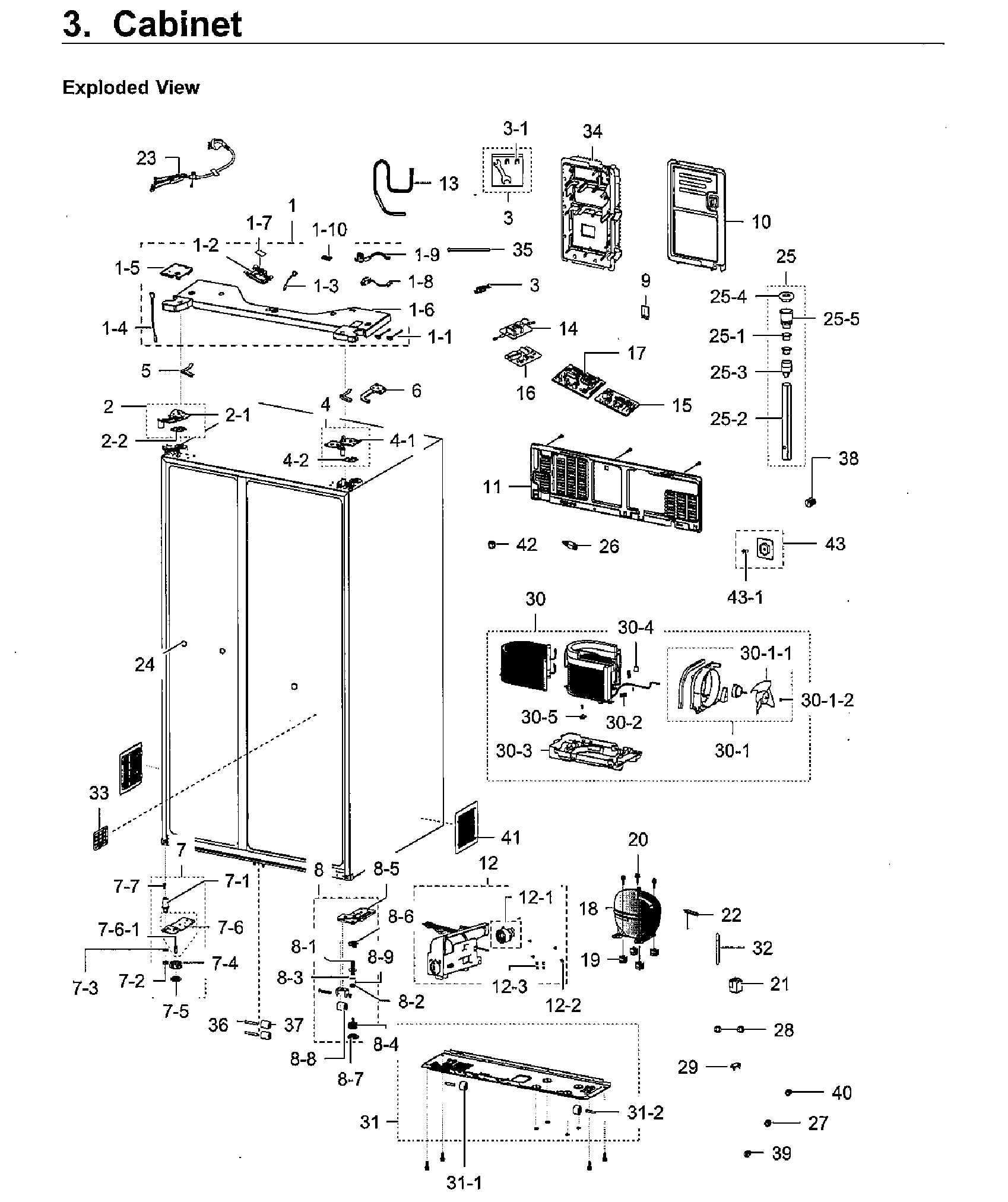 Samsung RH22H9010SR/AA-05 cabinet diagram