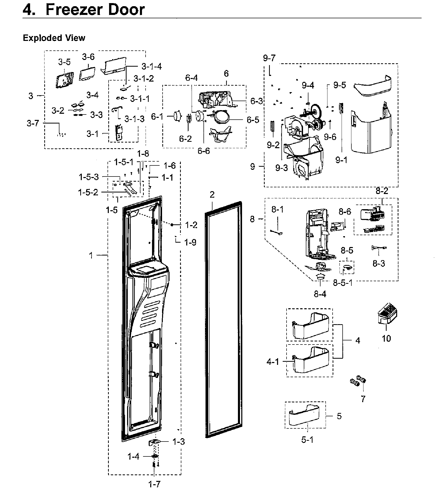 Samsung RH22H9010SR/AA-05 left door diagram