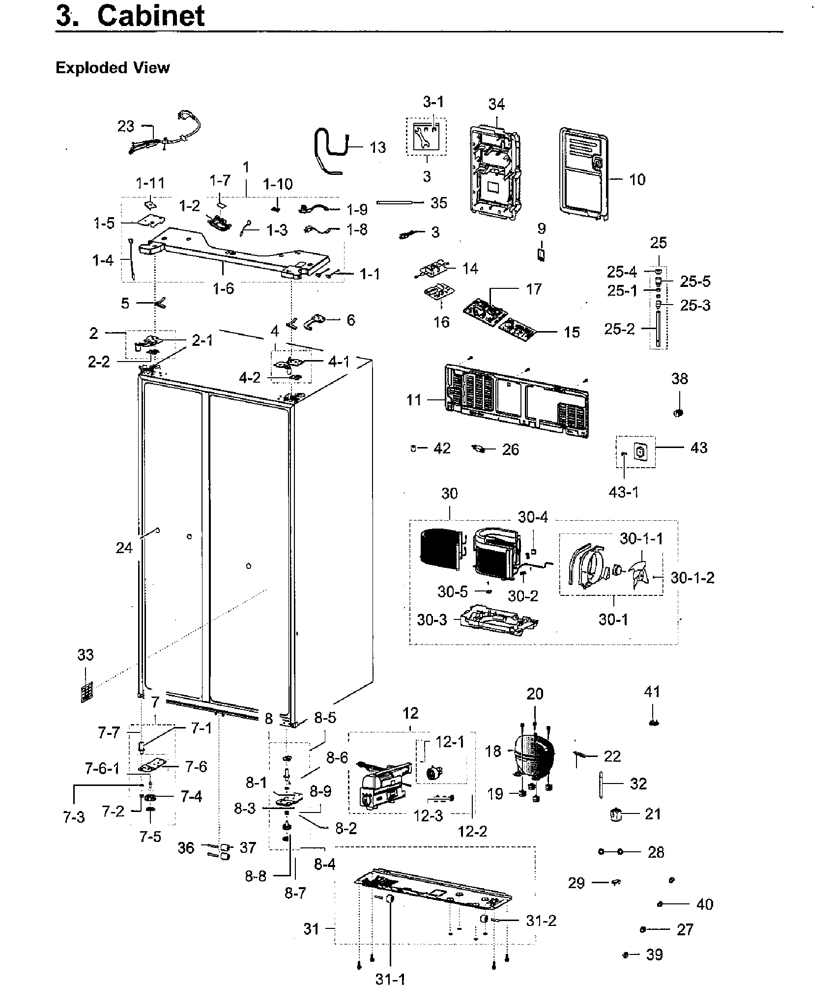 Samsung RH22H9010SR/AA-07 cabinet diagram