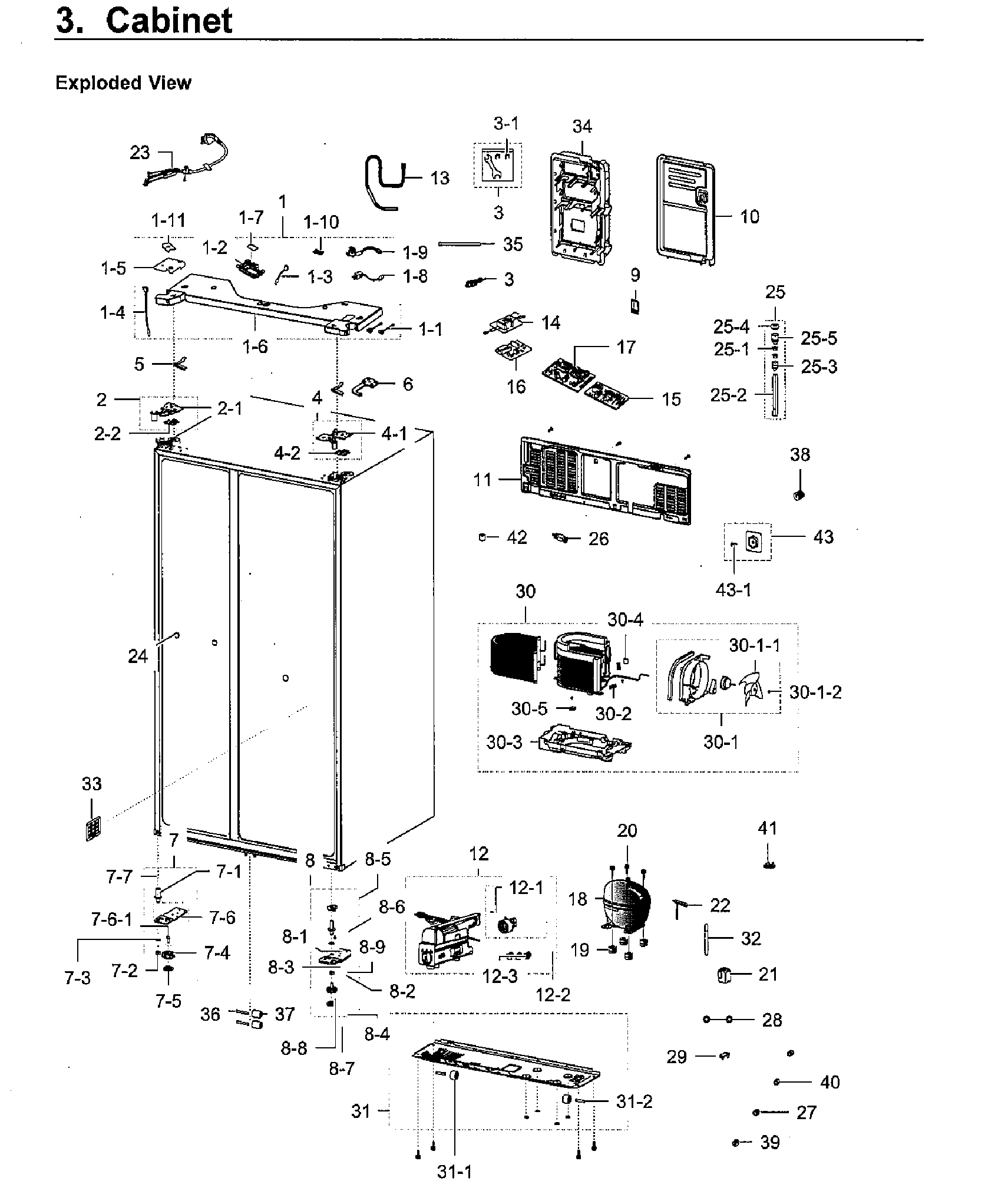 Samsung RH22H9010SR/AA-09 cabinet diagram