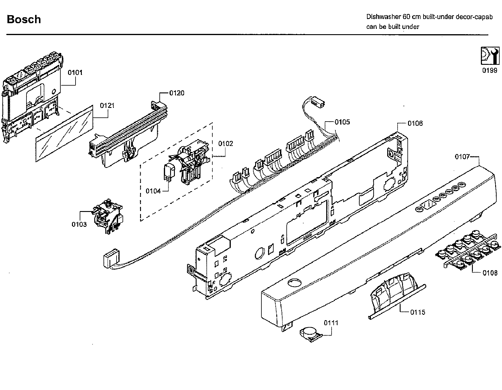 Bosch SHE43RL5UC/64 control panel diagram