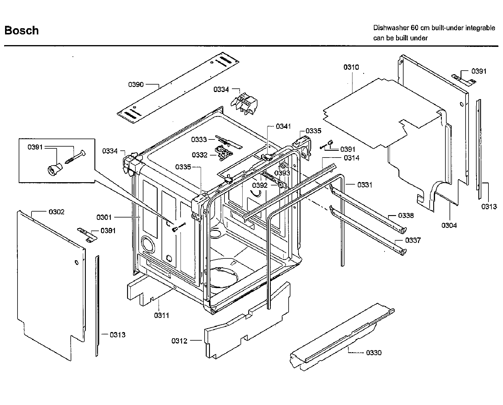 Bosch SHX9PT55UC/86 cabinet diagram