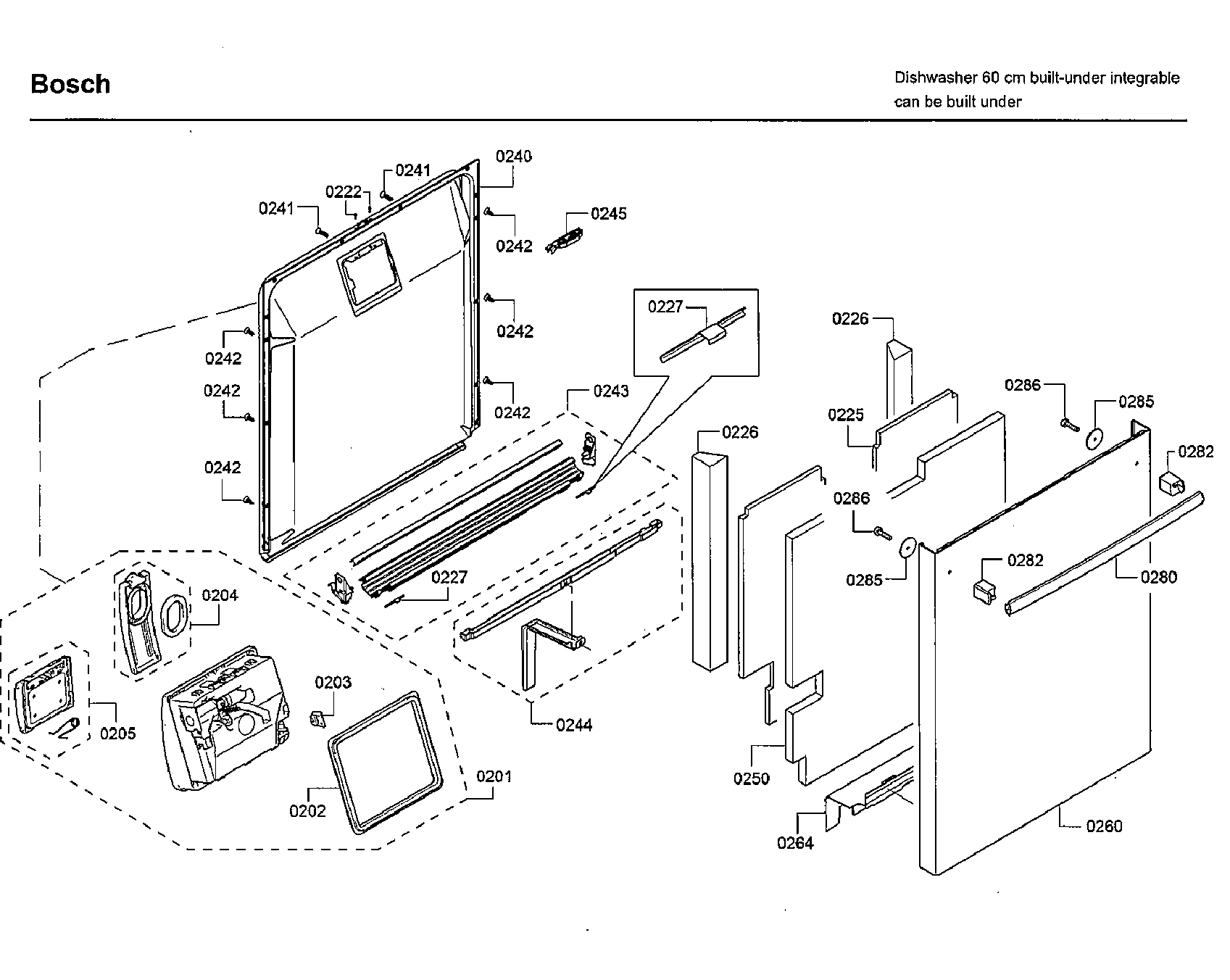 Bosch SHX88PW55N/01 door diagram