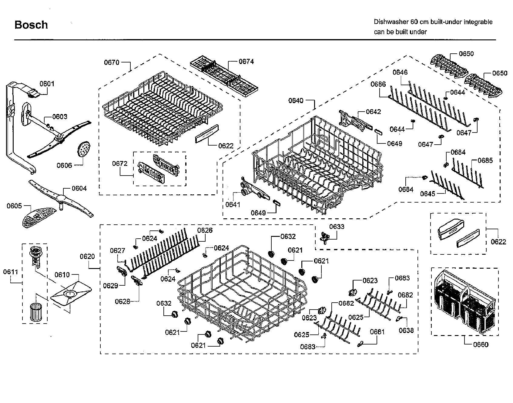 Bosch SHX88PW55N/01 baskets diagram