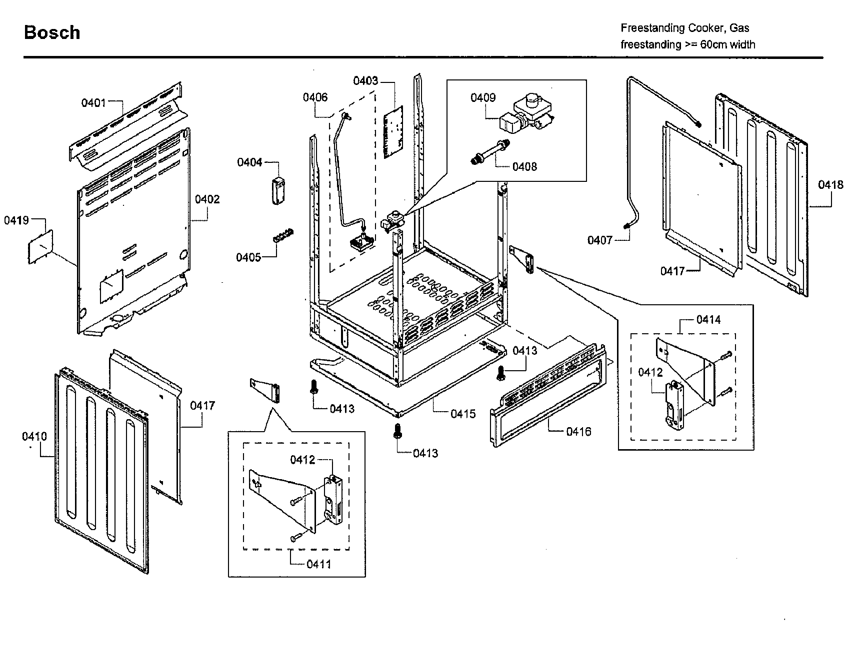 Bosch HGS7132UC/06 cabinet diagram