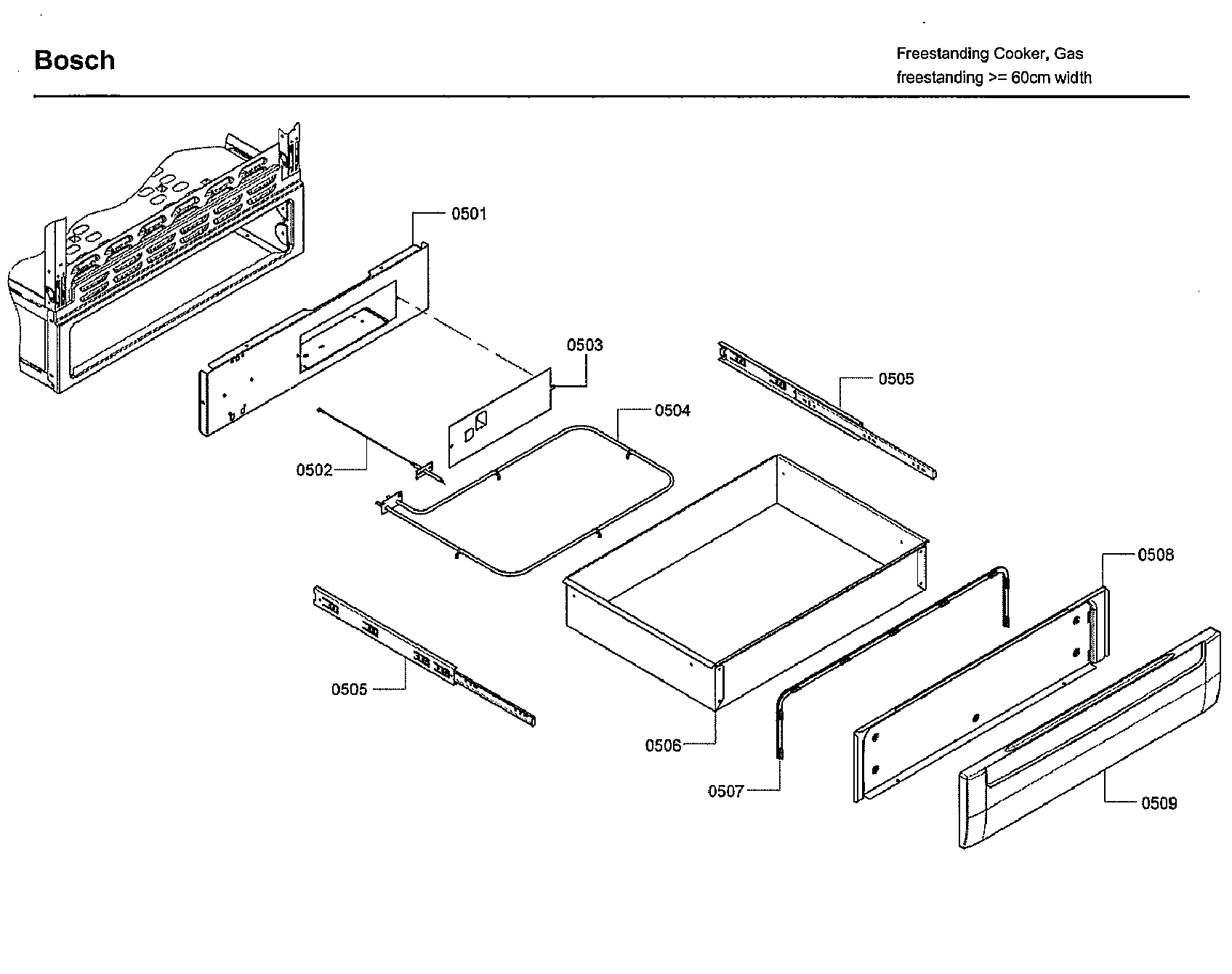 Bosch HGS7132UC/06 drawer diagram