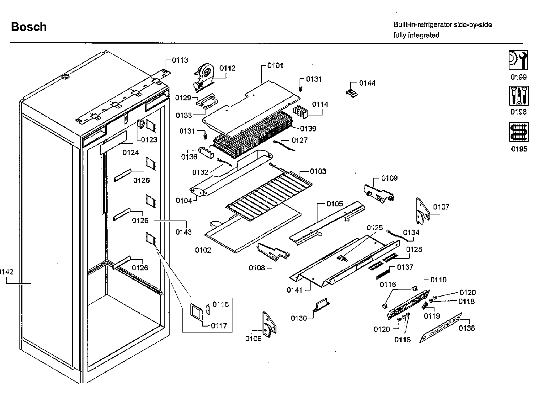 Bosch B30IR800SP/02 refrigerator diagram