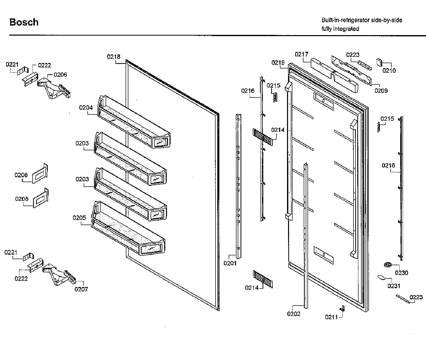 Bosch B30IR800SP/02 door diagram
