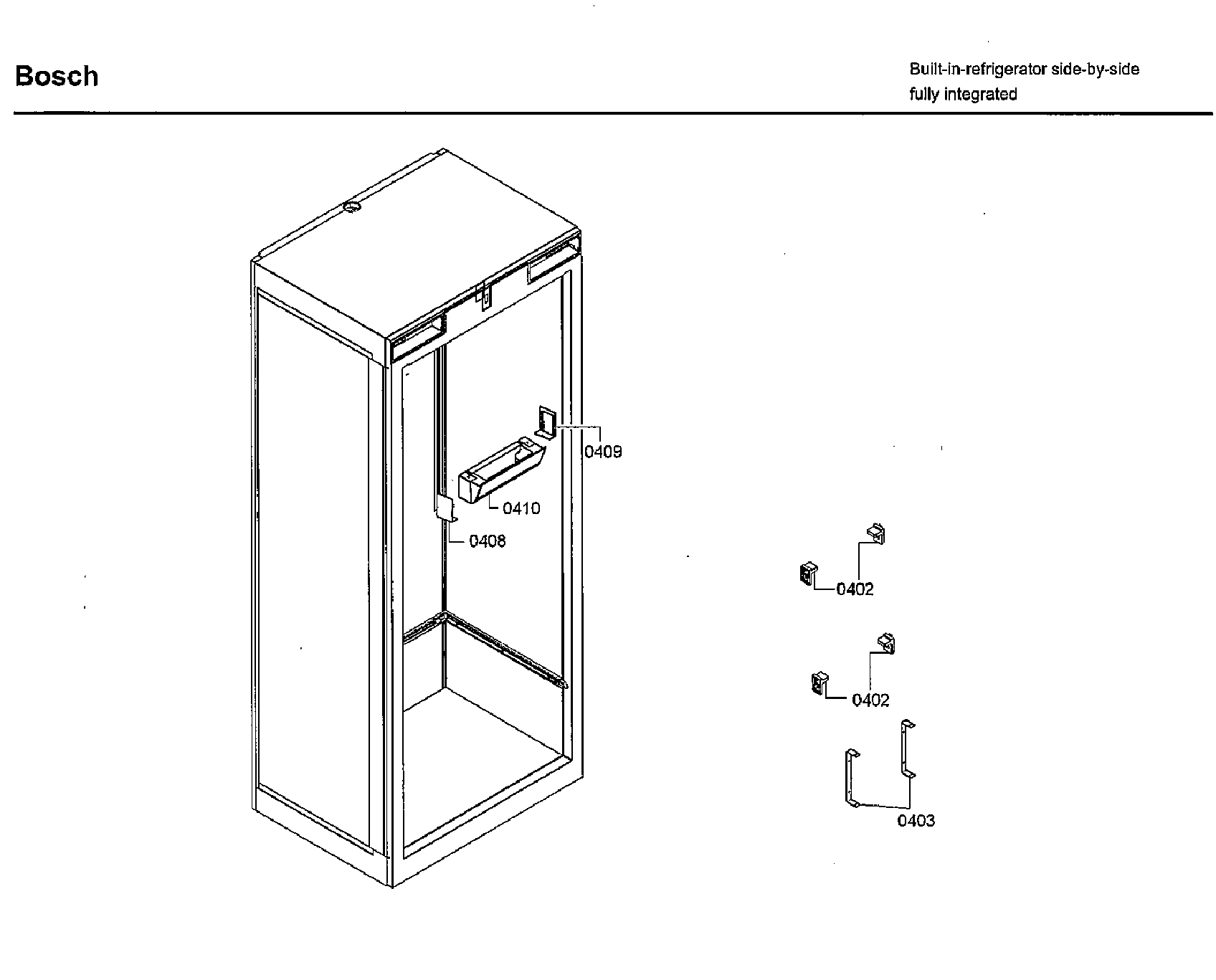 Bosch B30IR800SP/02 cabinet diagram