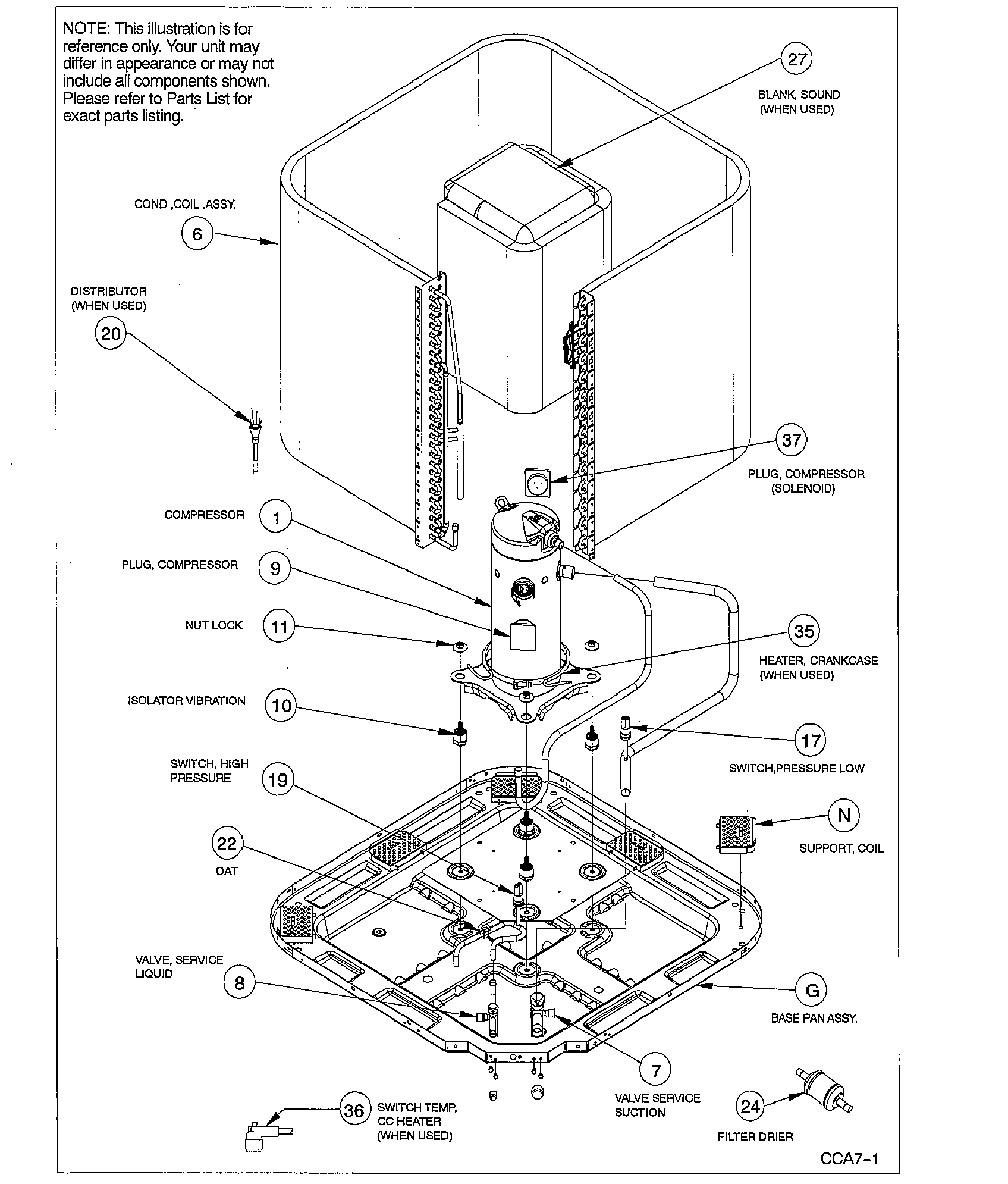 ICP CCA724GKA100 compressor diagram
