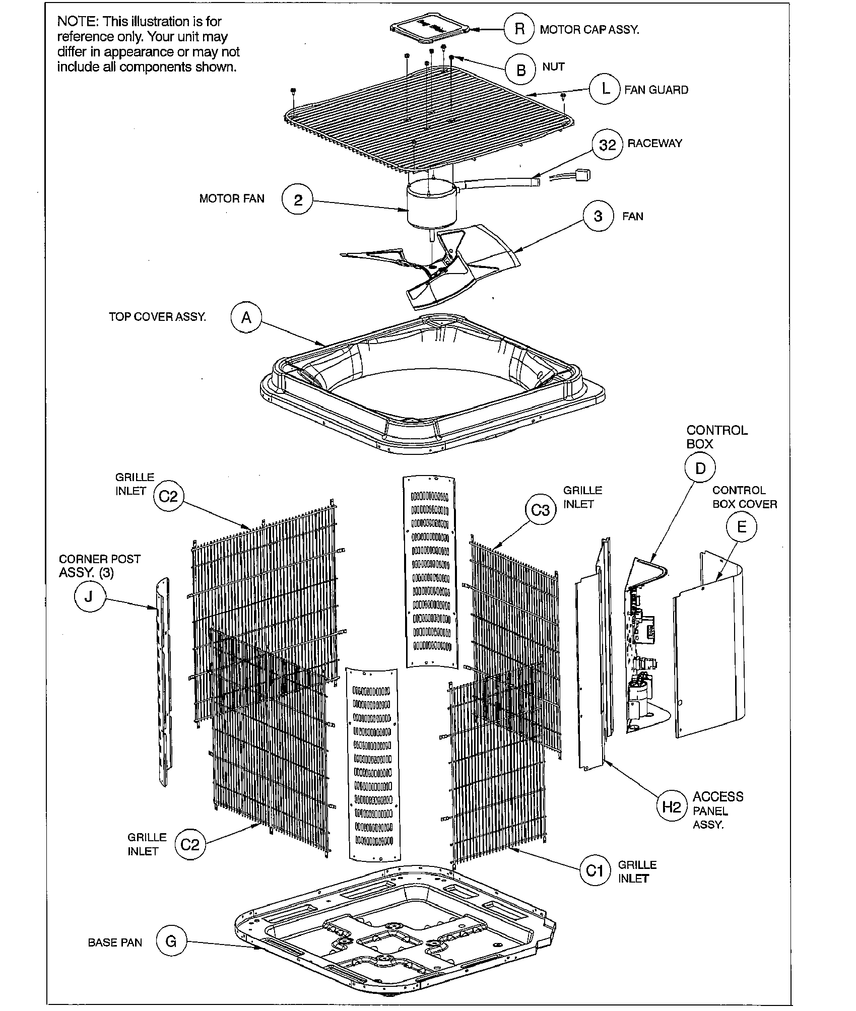 ICP HCA736GKA100 cabinet diagram