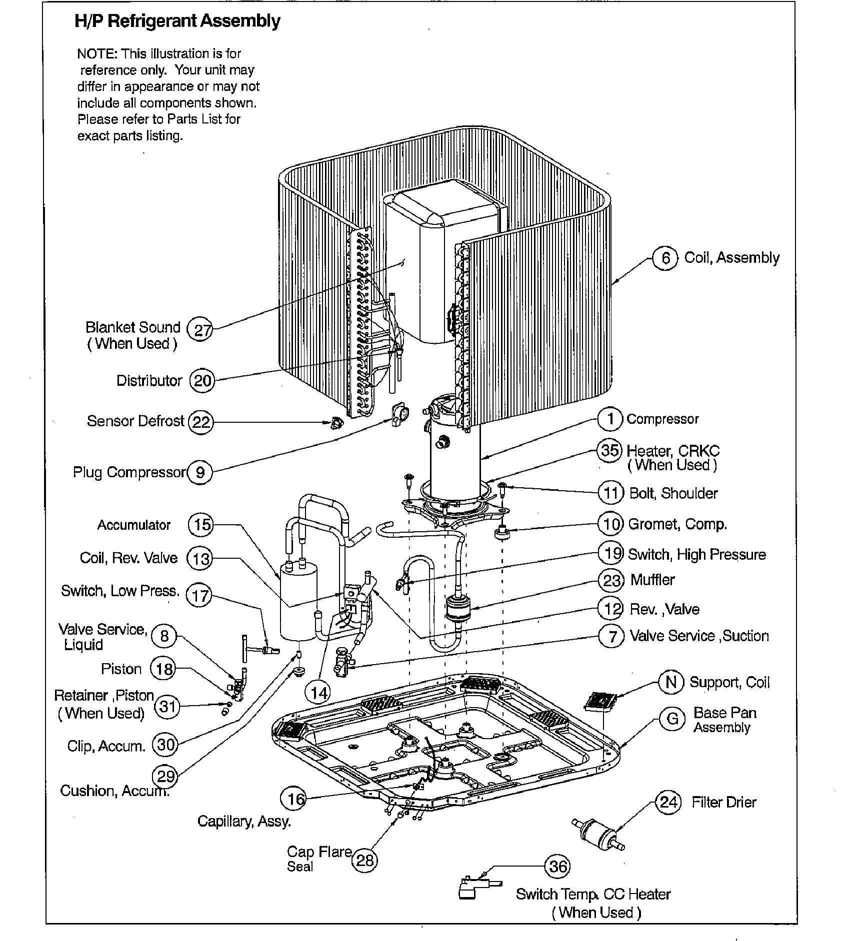 ICP H4H336GKE100 compressor diagram