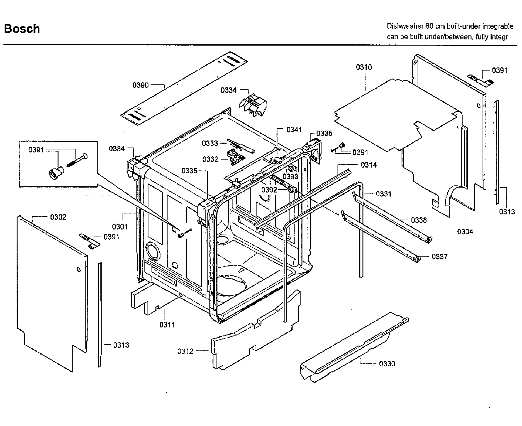 Bosch SHV9PT53UC/76 cabinet diagram
