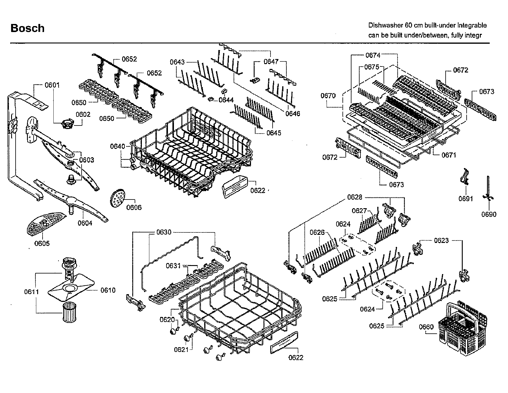 Bosch SHV9PT53UC/76 baskets diagram
