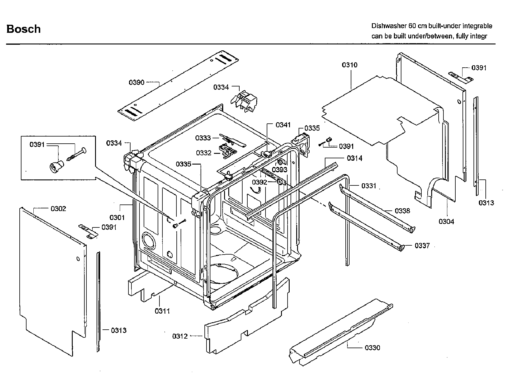 Bosch SHV9PT53UC/93 cabinet diagram