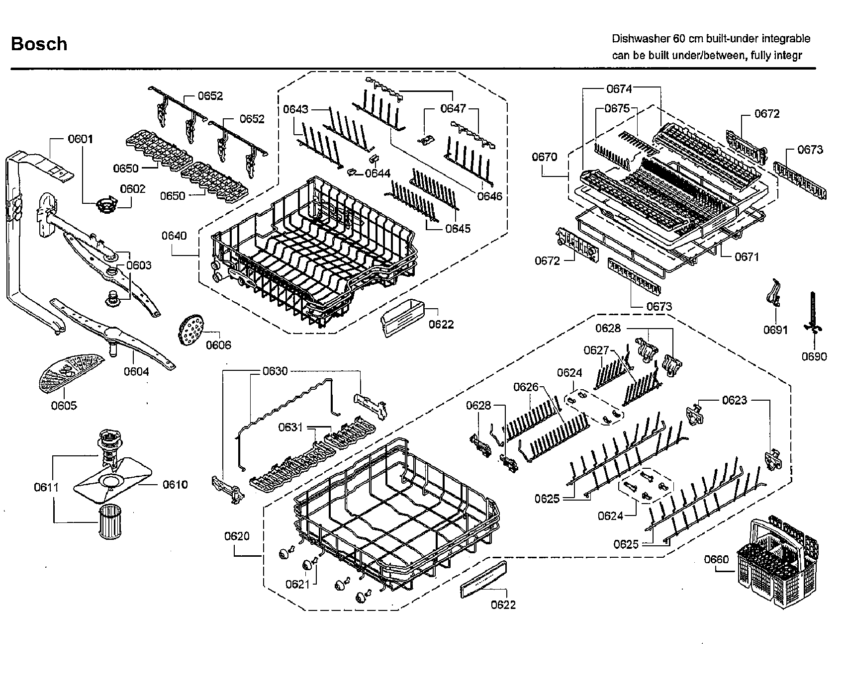 Bosch SHV9PT53UC/93 baskets diagram