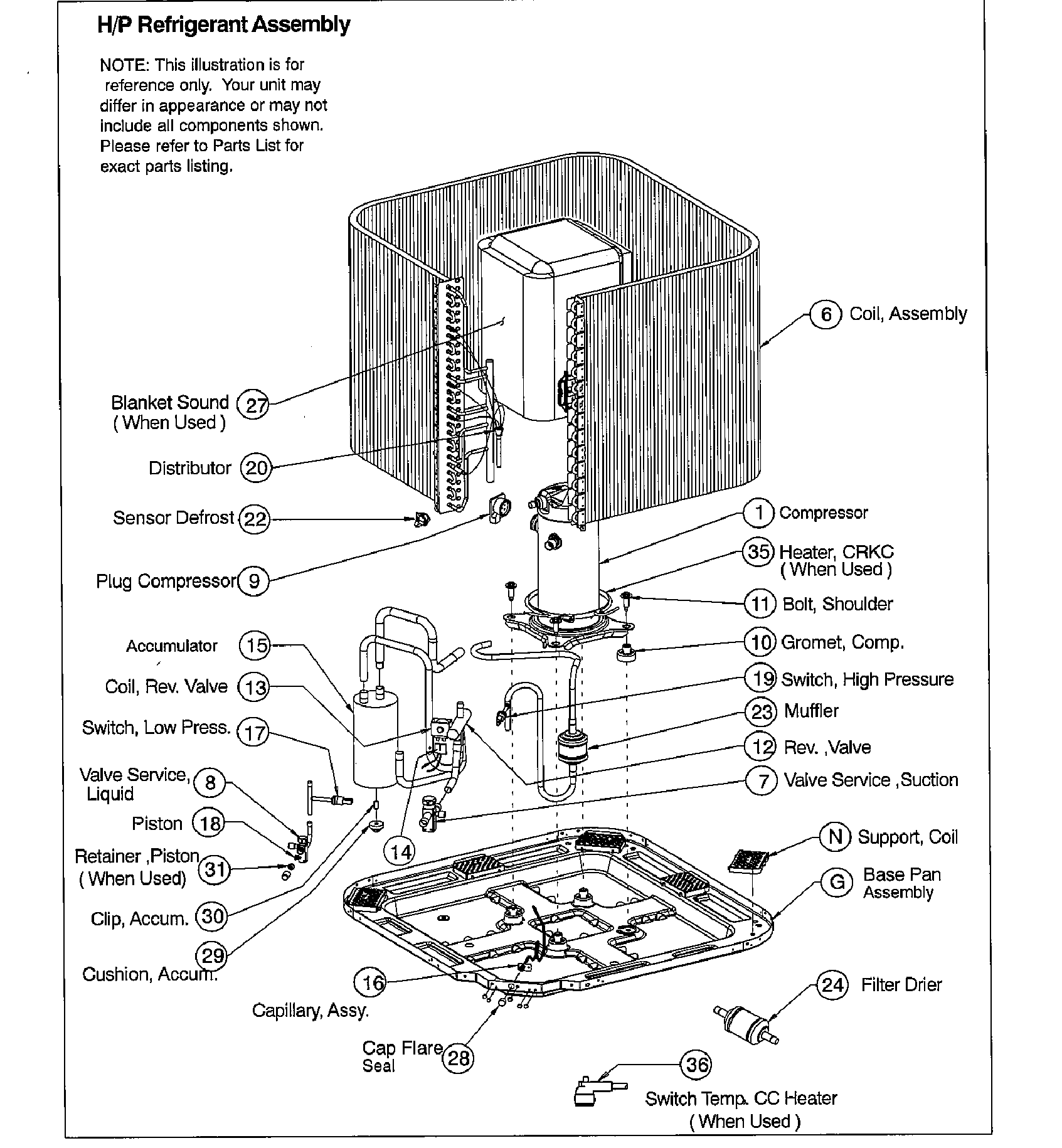ICP CXH530GKA100 compressor diagram