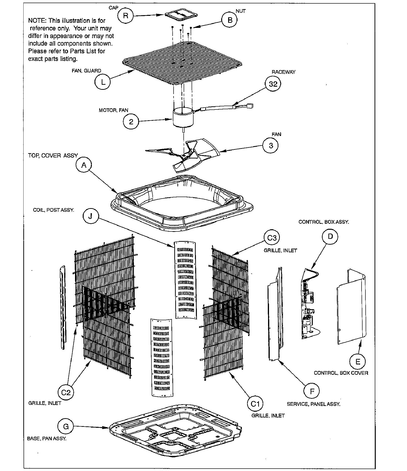 ICP CXH548GKA100 cabinet diagram