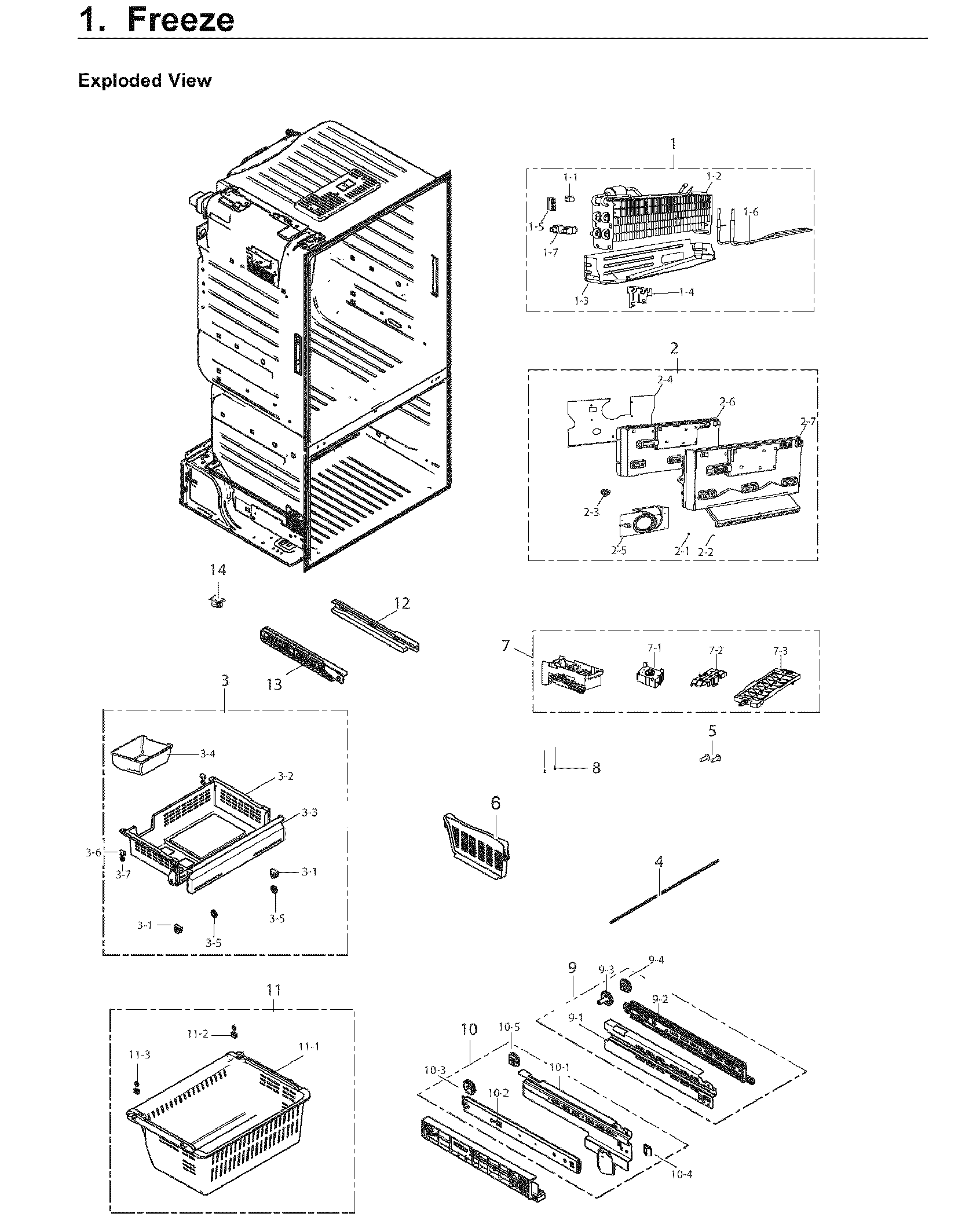 Samsung RF220NCTASR/AA-02 freezer diagram