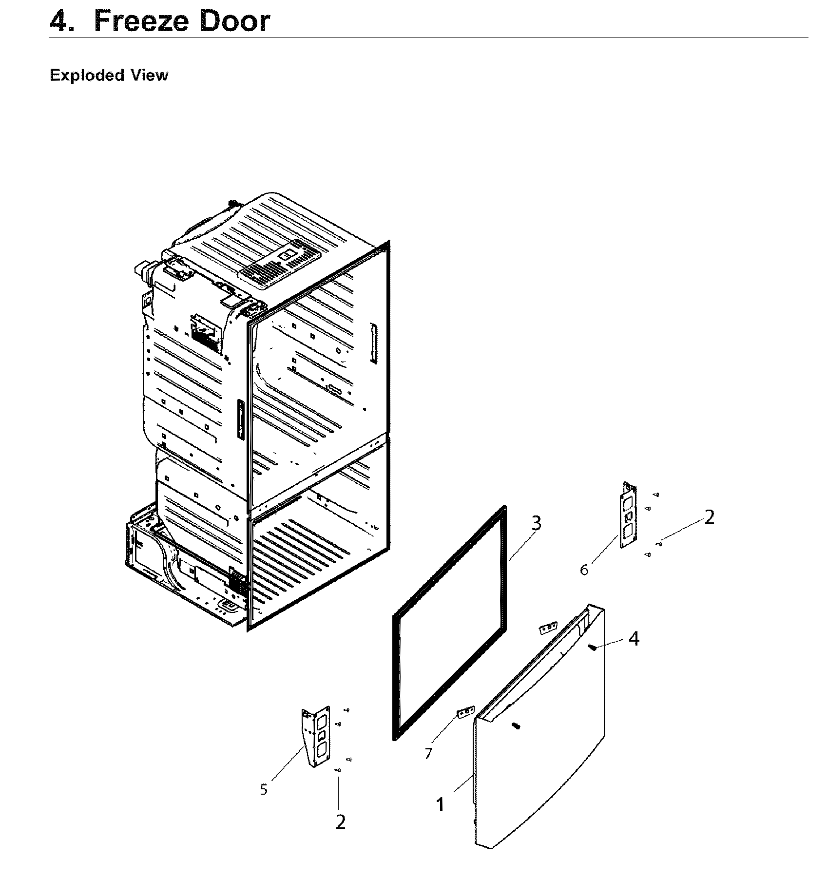 Samsung RF220NCTASR/AA-02 freezer door diagram