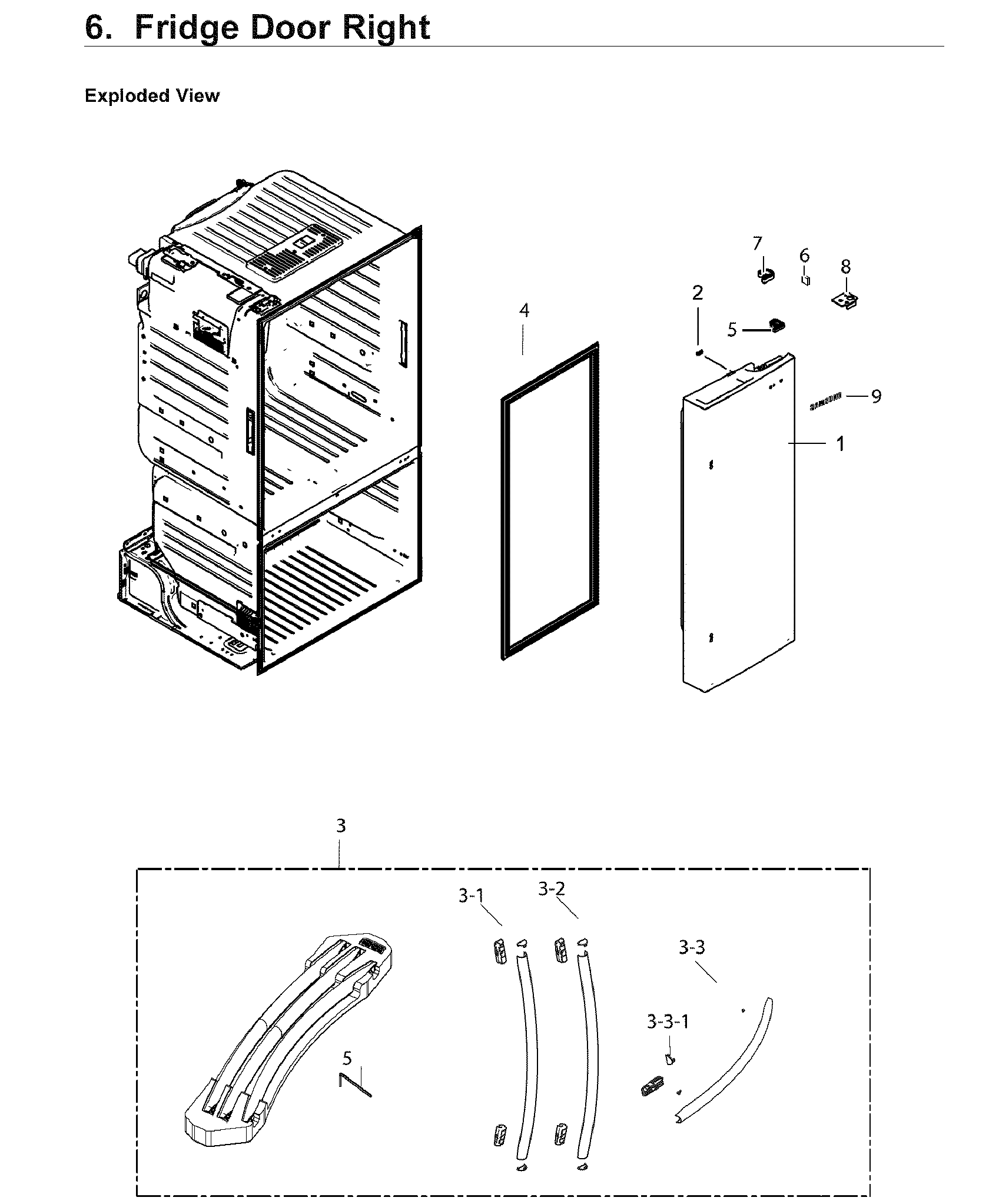 Samsung RF220NCTASR/AA-02 right door diagram