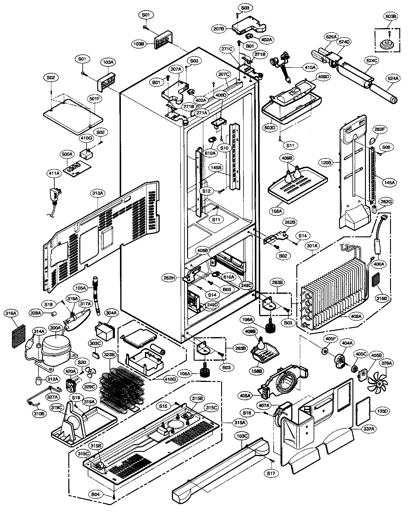LG LFX25950SB/00 case parts diagram